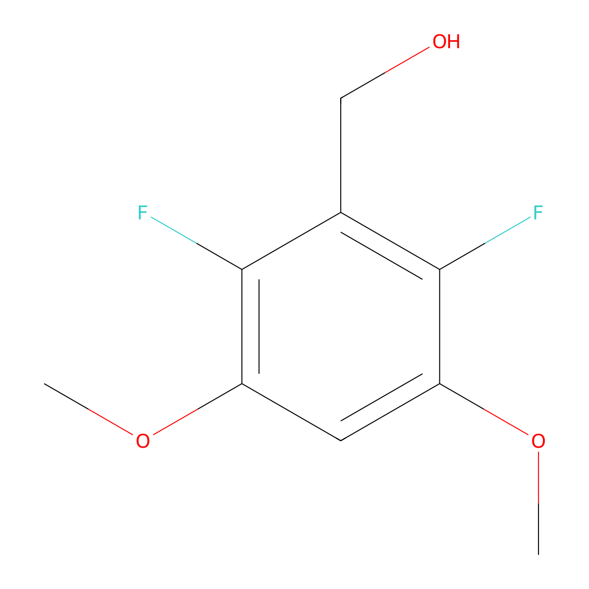 (2,6-Difluoro-3,5-dimethoxyphenyl)methanol molecular structure, CAS 1208434-90-5