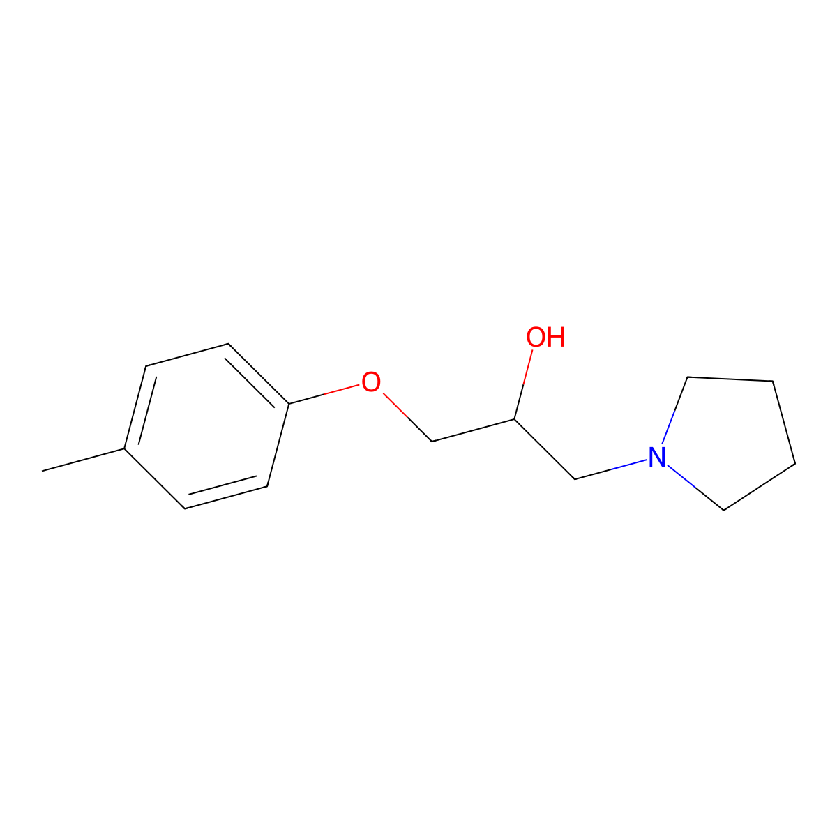 1-(4-Methylphenoxy)-3-pyrrolidin-1-ylpropan-2-ol molecular structure, CAS 120844-89-5
