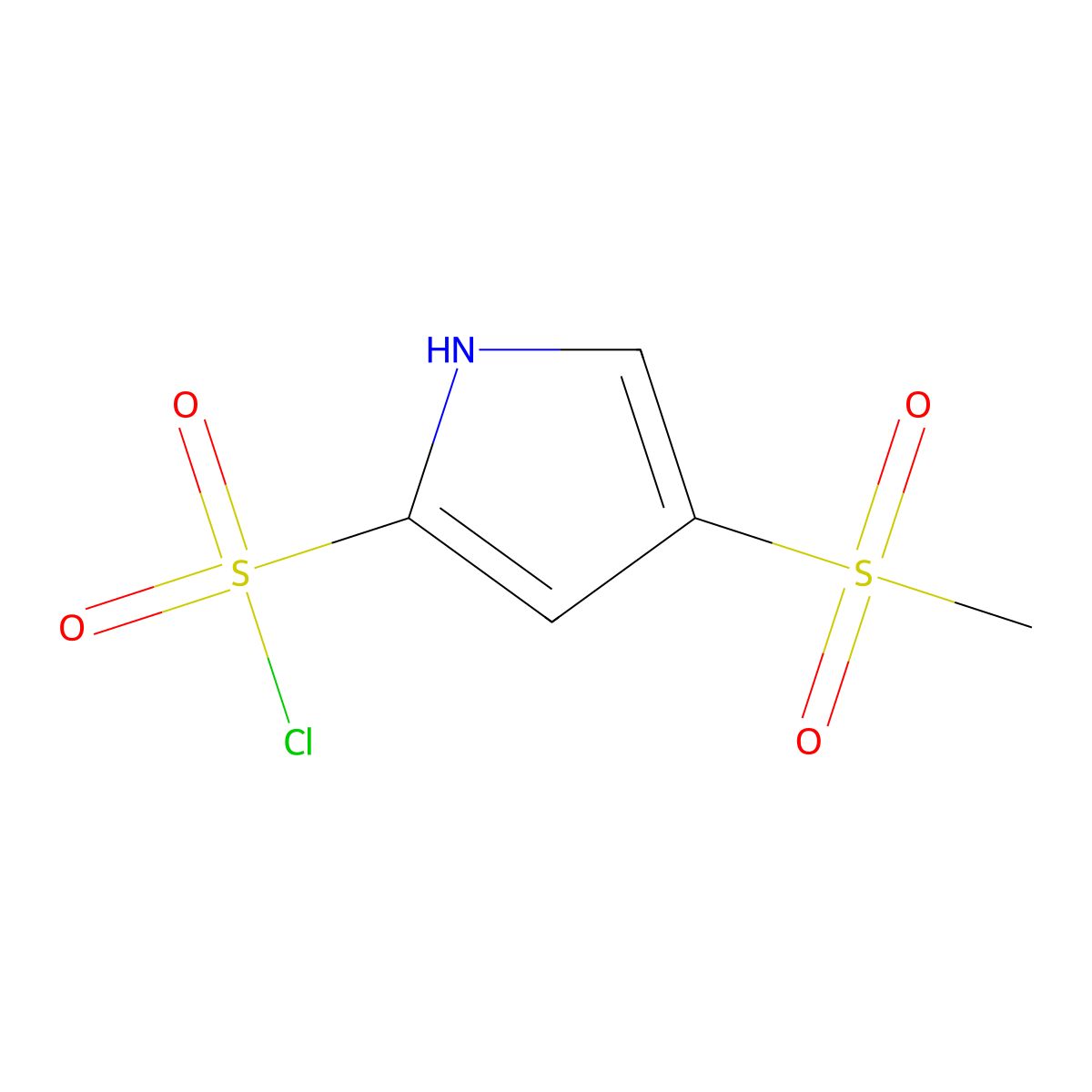 4-(methylsulfonyl)-1H-pyrrole-2-sulfonyl chloride molecular structure, CAS 1208447-29-3