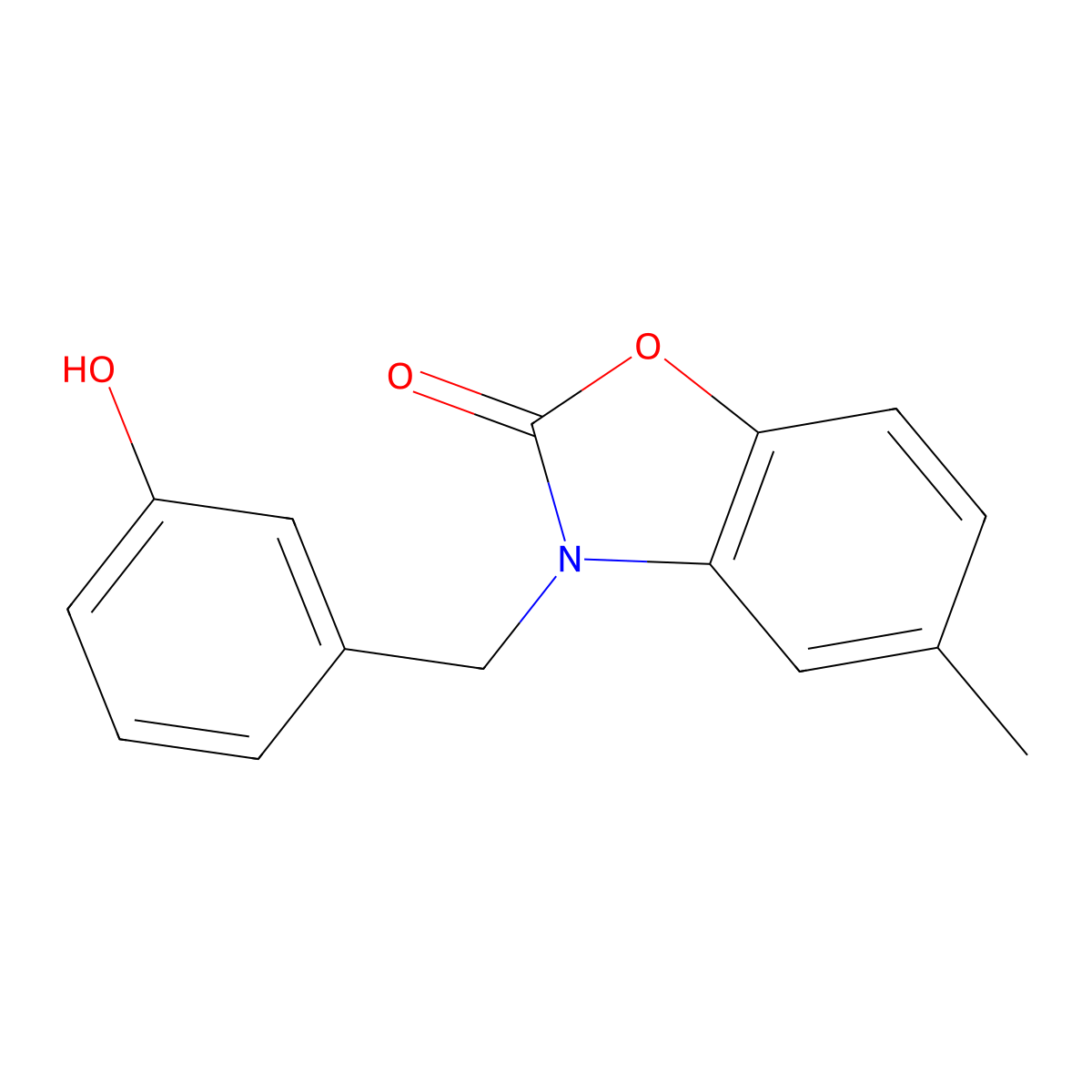 3-(3-Hydroxybenzyl)-5-methylbenzooxazol-2-one molecular structure, CAS 1208448-95-6