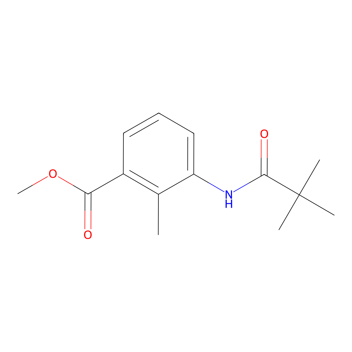 Methyl 2-methyl-3-pivalamidobenzoate molecular structure, CAS 1208452-41-8