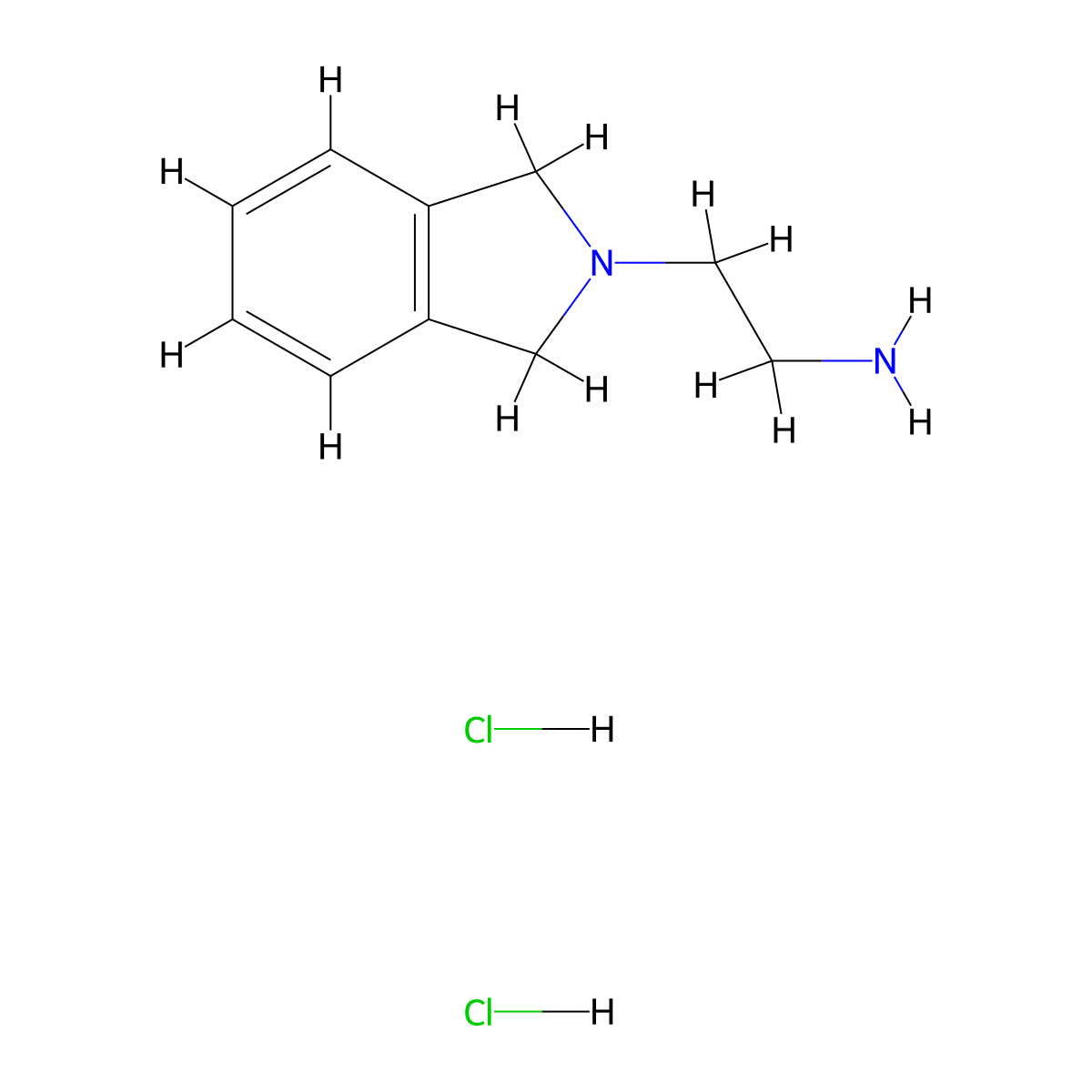 2-(2,3-dihydro-1H-isoindol-2-yl)ethan-1-amine dihydrochloride molecular structure, CAS 1208452-70-3