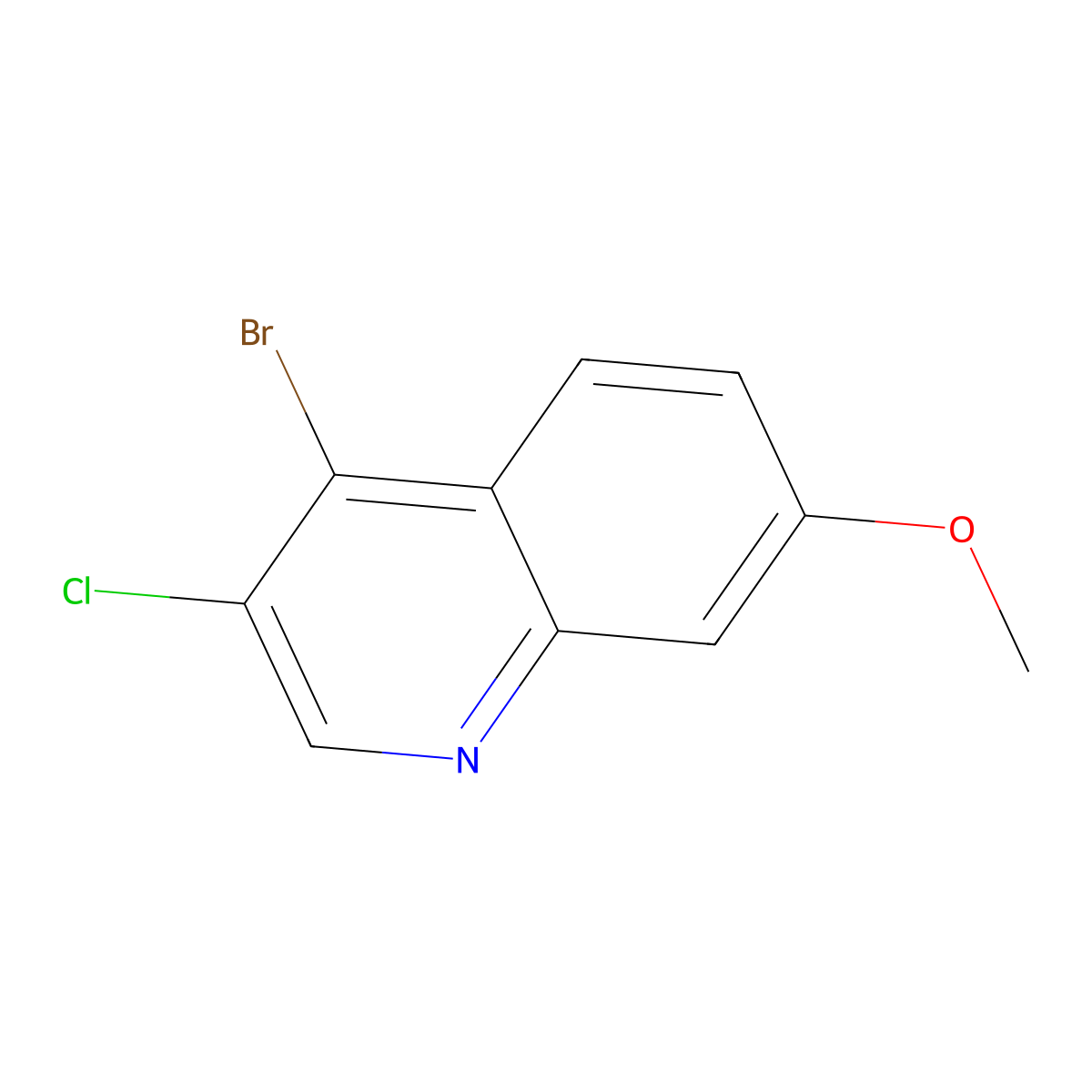 4-Bromo-3-chloro-7-methoxyquinoline molecular structure, CAS 1208452-88-3