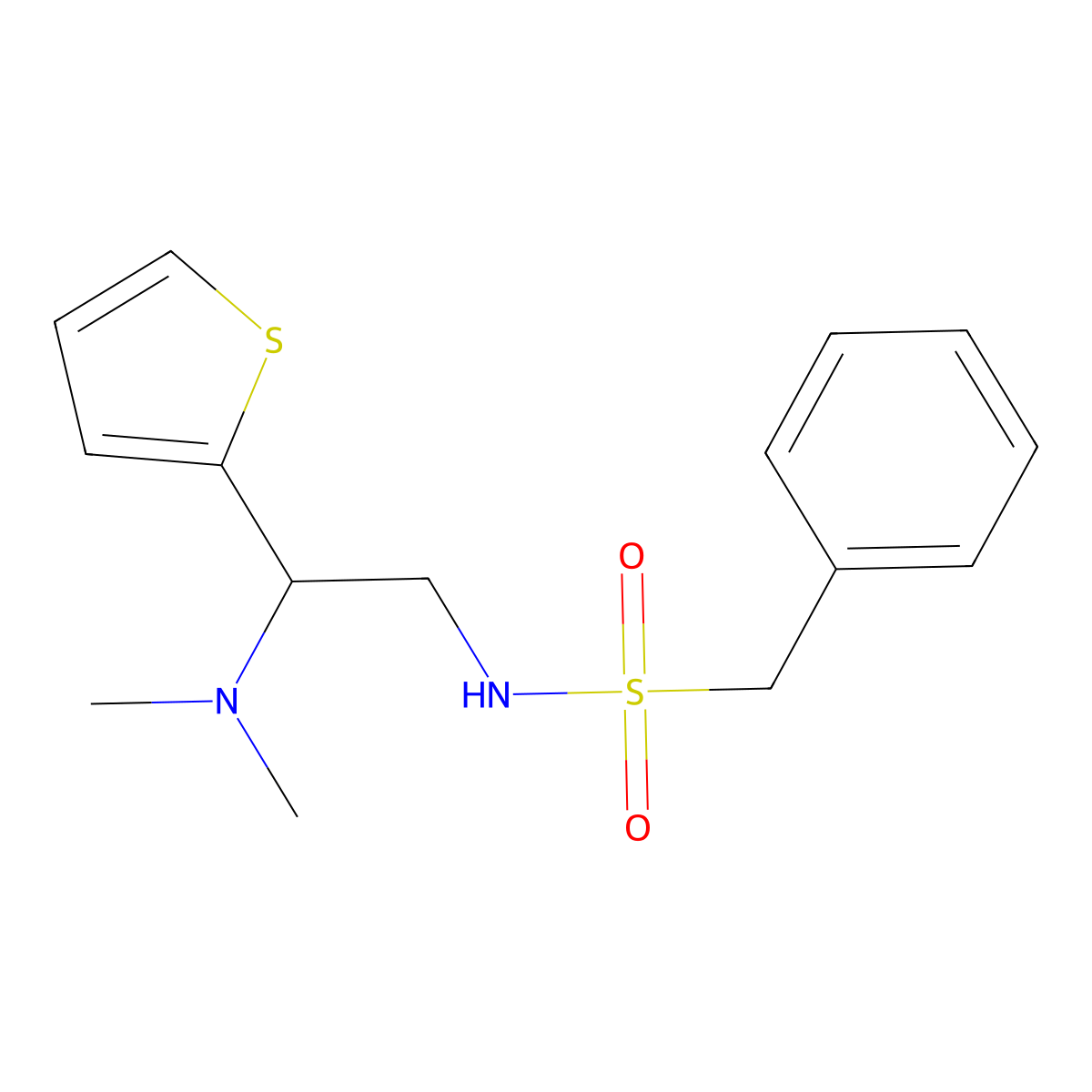 N-[2-(dimethylamino)-2-(thiophen-2-yl)ethyl]-1-phenylmethanesulfonamide molecular structure, CAS 1208453-04-6