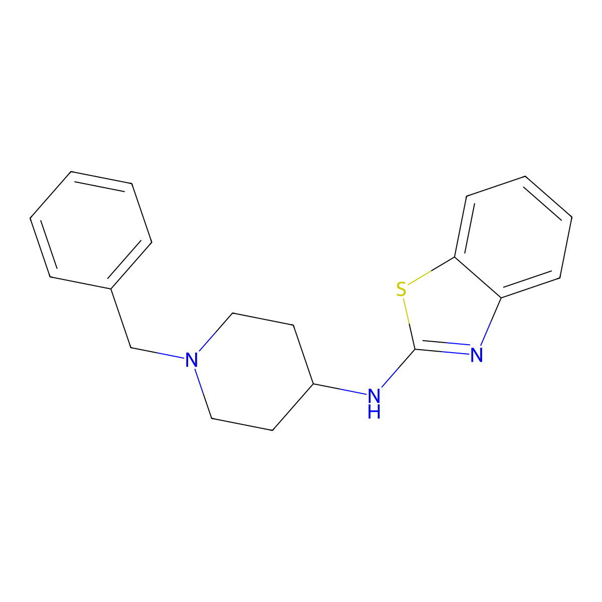 N-(1-benzylpiperidin-4-yl)-1,3-benzothiazol-2-amine molecular structure, CAS 1208458-88-1