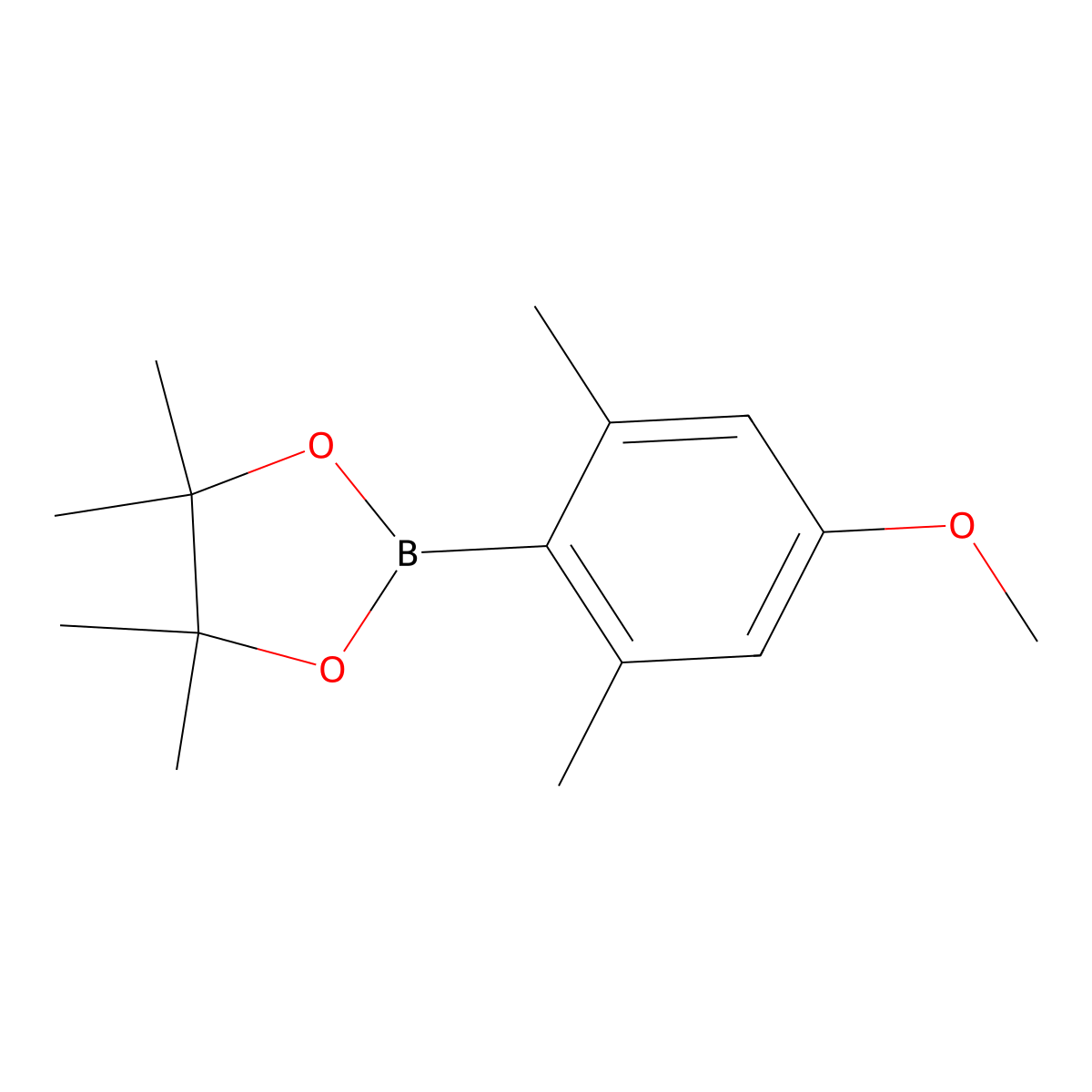 2-(4-Methoxy-2,6-dimethylphenyl)-4,4,5,5-tetramethyl-1,3,2-dioxaborolane molecular structure, CAS 1208459-72-6