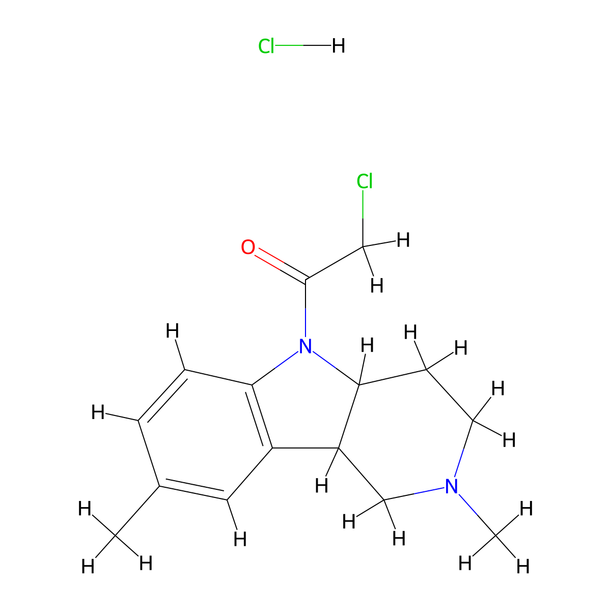 5-(Chloroacetyl)-2,8-dimethyl-2,3,4,4a,5,9b-hexahydro-1H-pyrido[4,3-b]indole hydrochloride molecular structure, CAS 1208463-10-8