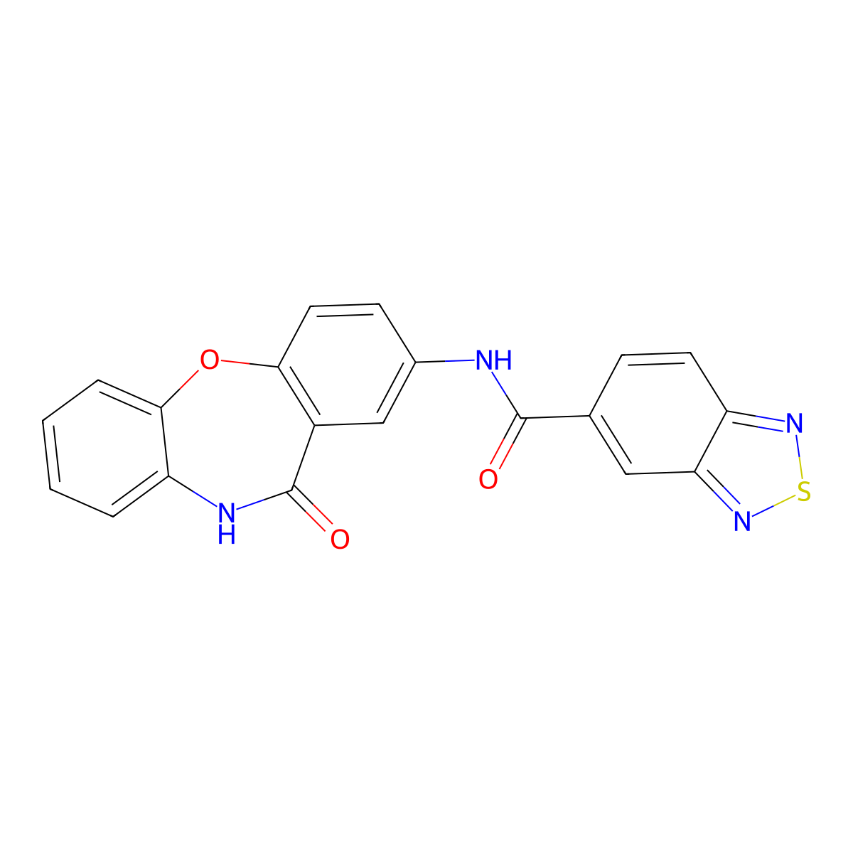 N-{10-oxo-2-oxa-9-azatricyclo[9.4.0.0^{3,8}]pentadeca-1(11),3(8),4,6,12,14-hexaen-13-yl}-2,1,3-benzothiadiazole-5-carboxamide molecular structure, CAS 1208469-71-9