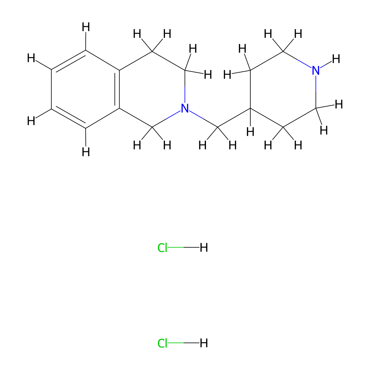 2-(4-Piperidinylmethyl)-1,2,3,4-tetrahydroisoquinoline dihydrochloride molecular structure, CAS 120847-08-7