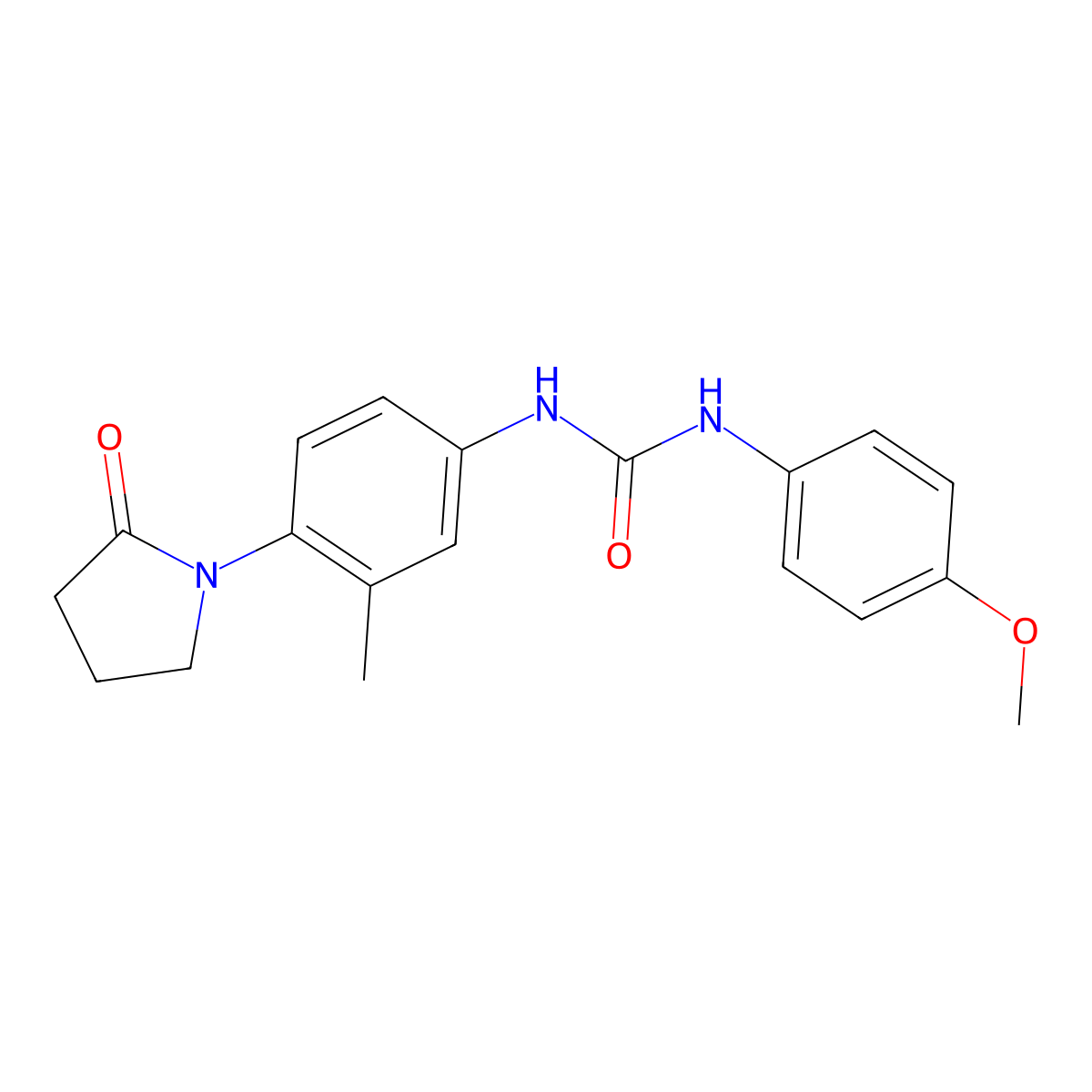 1-(4-Methoxyphenyl)-3-[3-methyl-4-(2-oxopyrrolidin-1-yl)phenyl]urea molecular structure, CAS 1208475-05-1