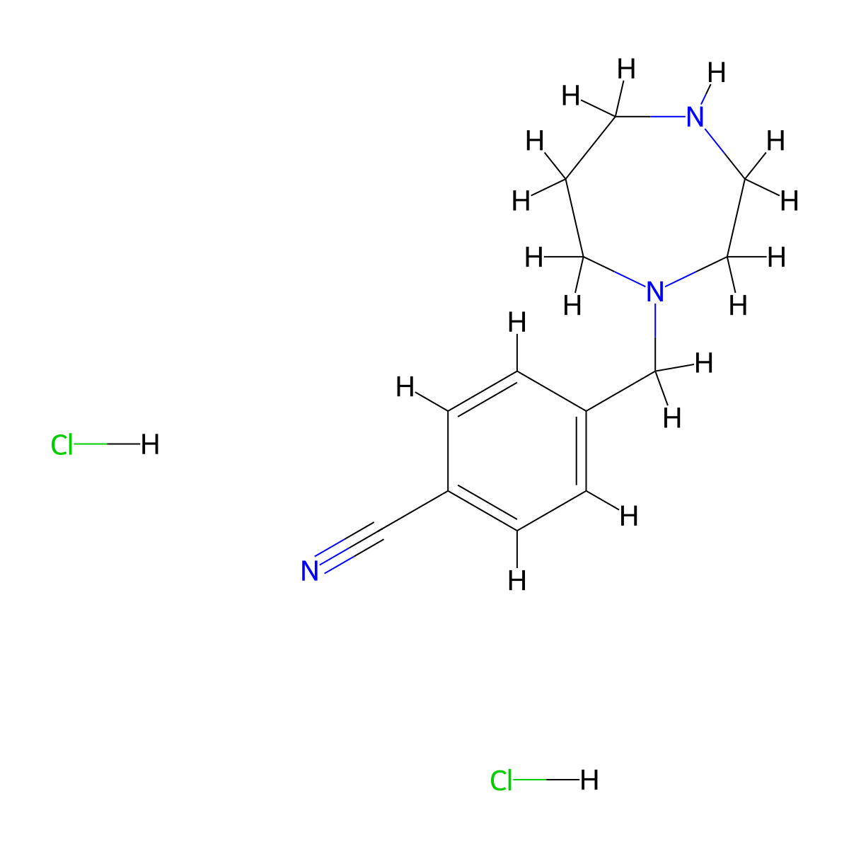 4-(1,4-Diazepan-1-ylmethyl)benzonitrile dihydrochloride molecular structure, CAS 1208476-35-0