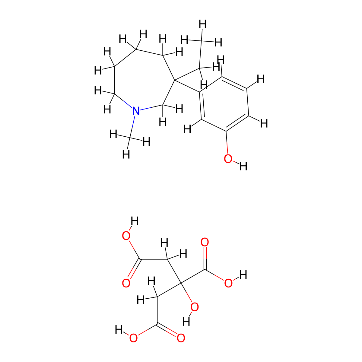 Meptazinol Citrate molecular structure, CAS 1208476-52-1