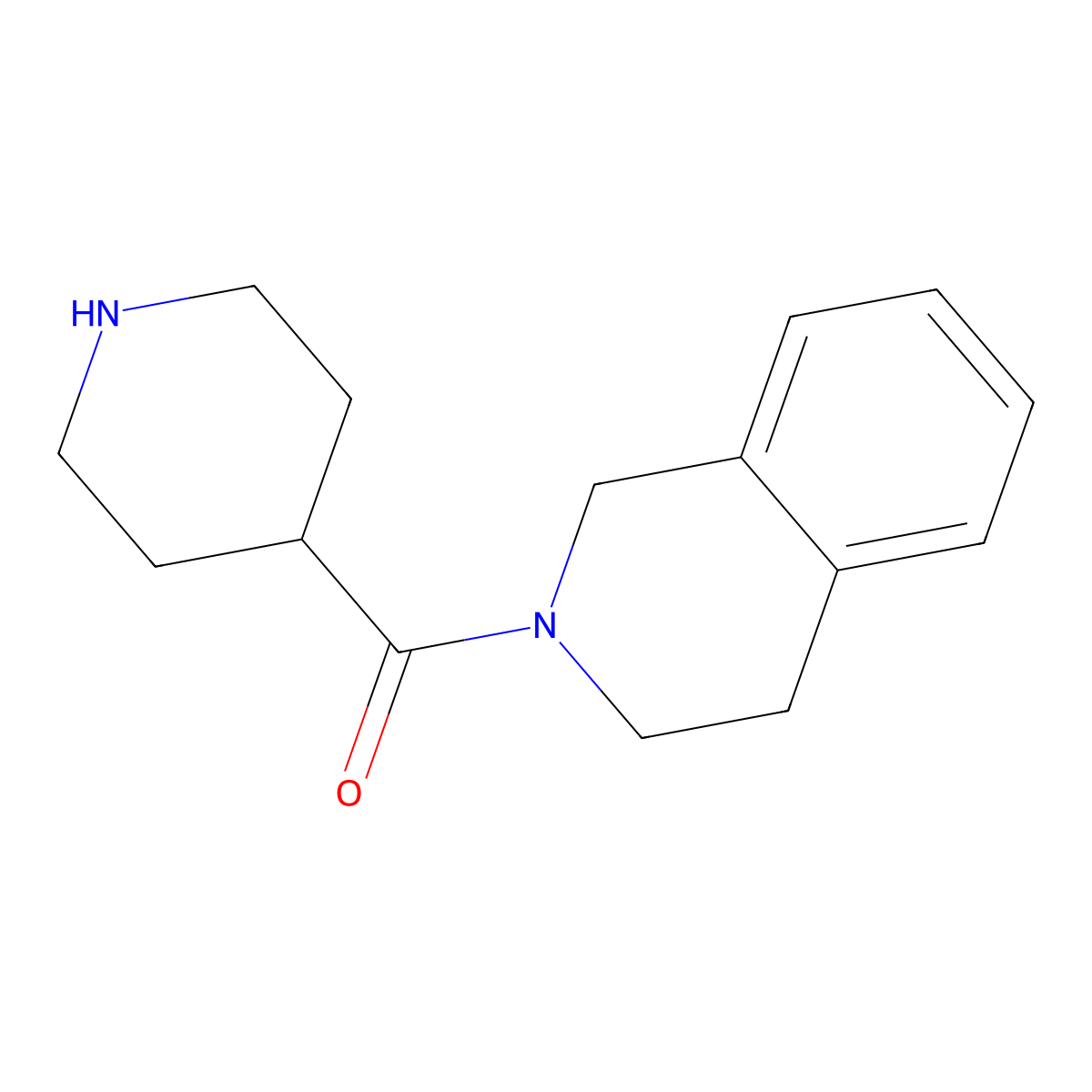 (3,4-Dihydroisoquinolin-2(1H)-yl)(piperidin-4-yl)methanone molecular structure, CAS 120848-76-2