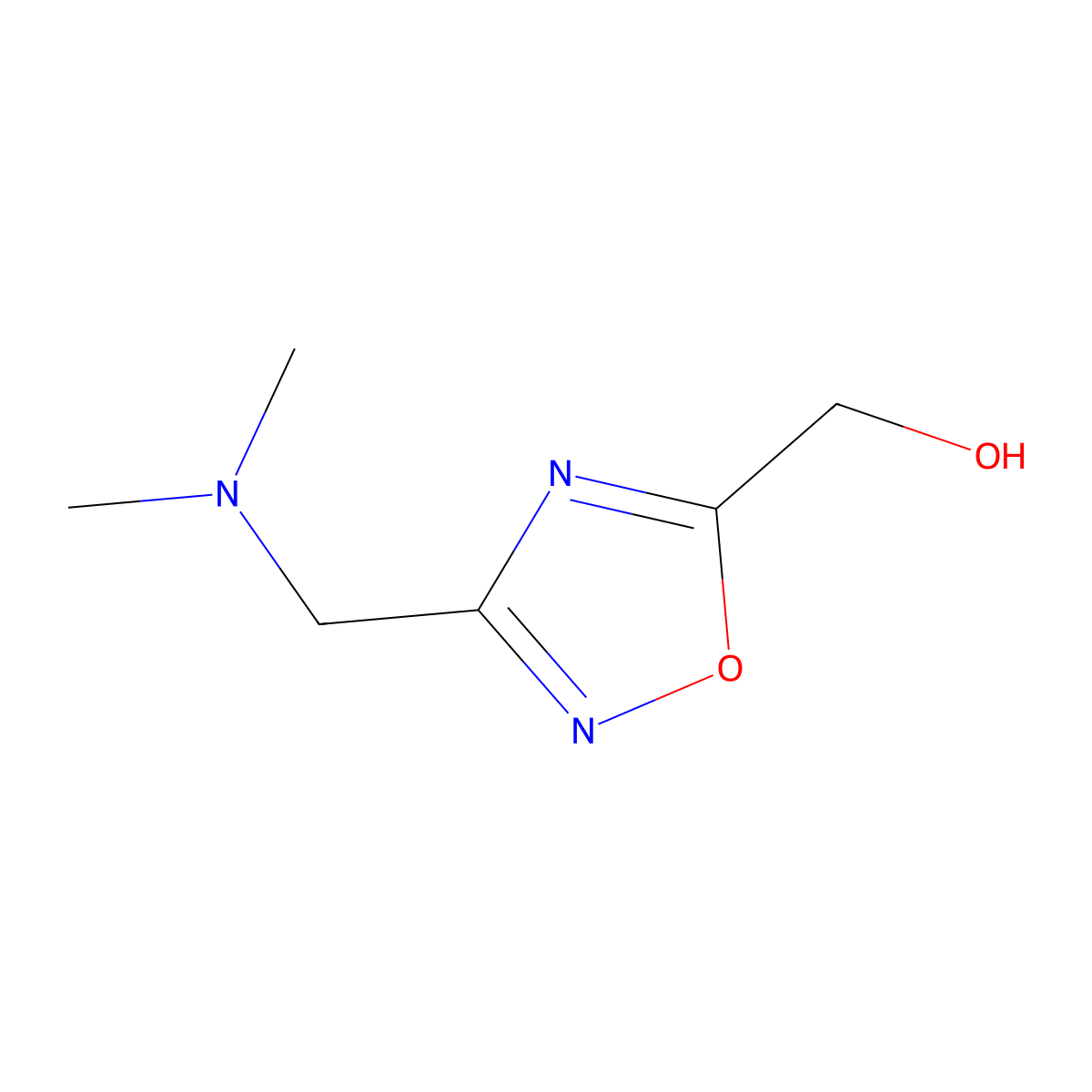 (3-((Dimethylamino)methyl)-1,2,4-oxadiazol-5-yl)methanol molecular structure, CAS 1208483-04-8