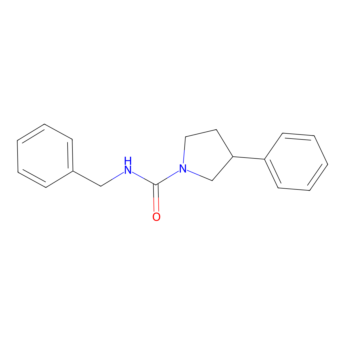 N-benzyl-3-phenylpyrrolidine-1-carboxamide molecular structure, CAS 1208484-09-6