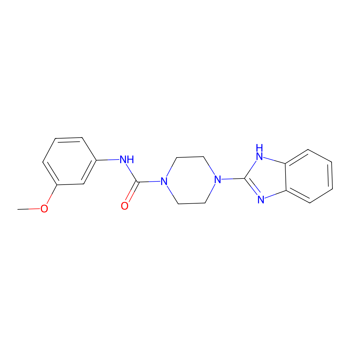 4-(1H-benzo[d]imidazol-2-yl)-N-(3-methoxyphenyl)piperazine-1-carboxamide molecular structure, CAS 1208490-30-5