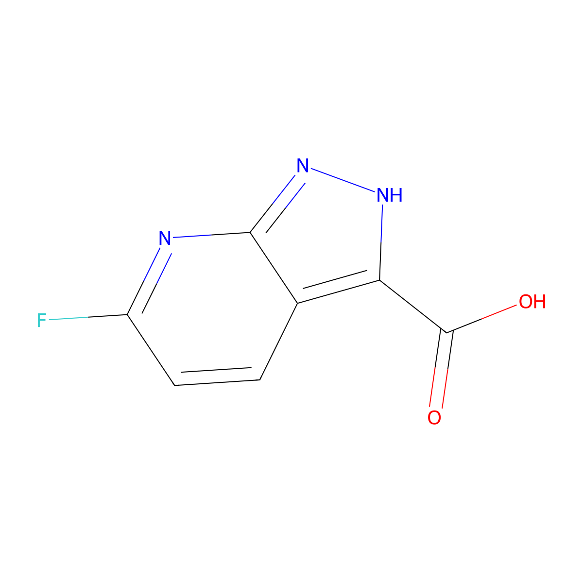 6-fluoro-1H-pyrazolo[3,4-b]pyridine-3-carboxylic acid molecular structure, CAS 1208493-13-3