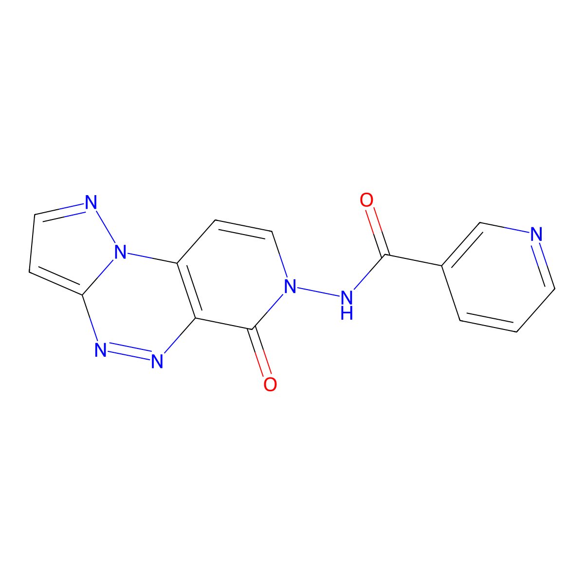 N-[6-oxopyrazolo[5,1-c]pyrido[4,3-e][1,2,4]triazin-7(6H)-yl]nicotinamide molecular structure, CAS 1208506-18-6