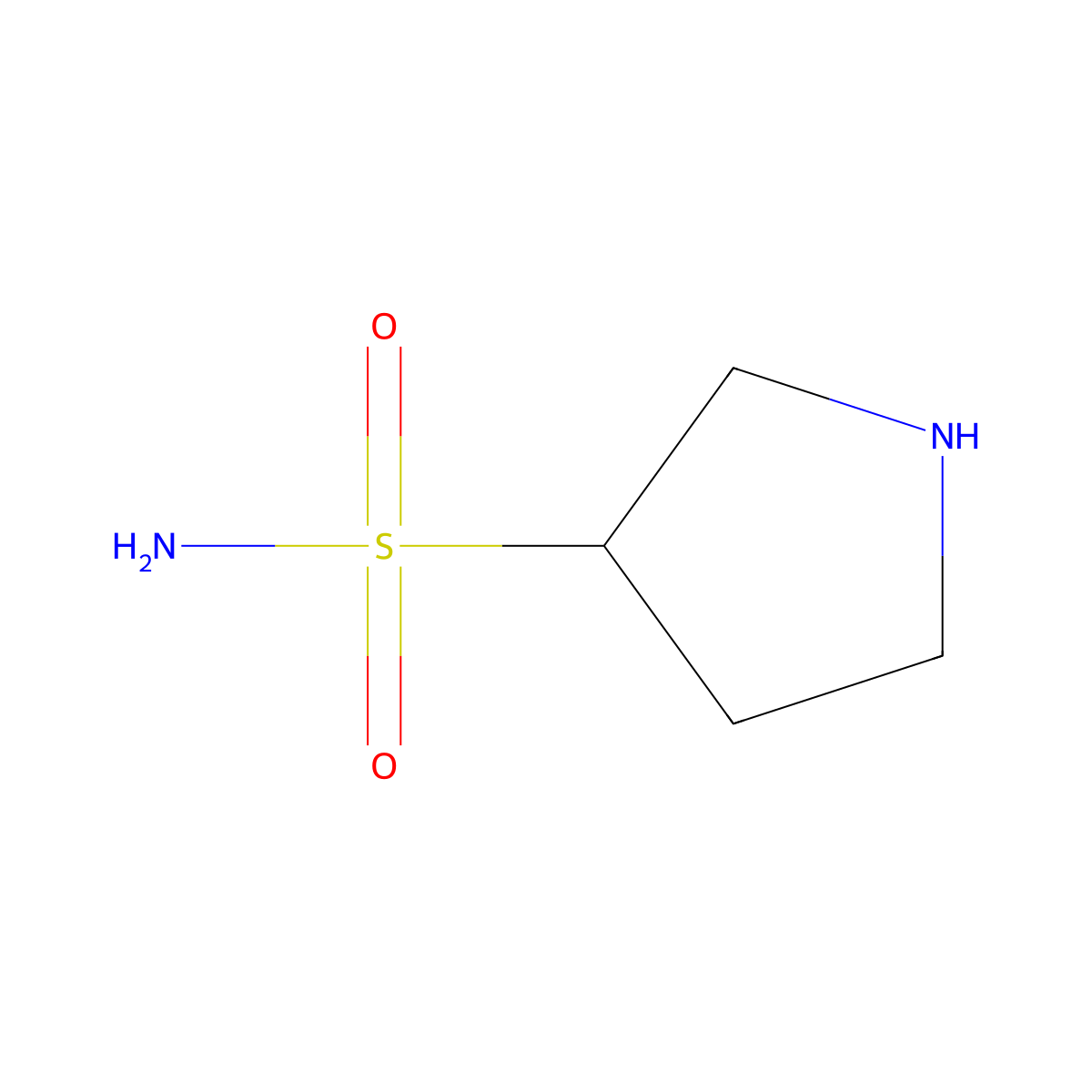 Pyrrolidine-3-sulfonamide molecular structure, CAS 1208507-46-3