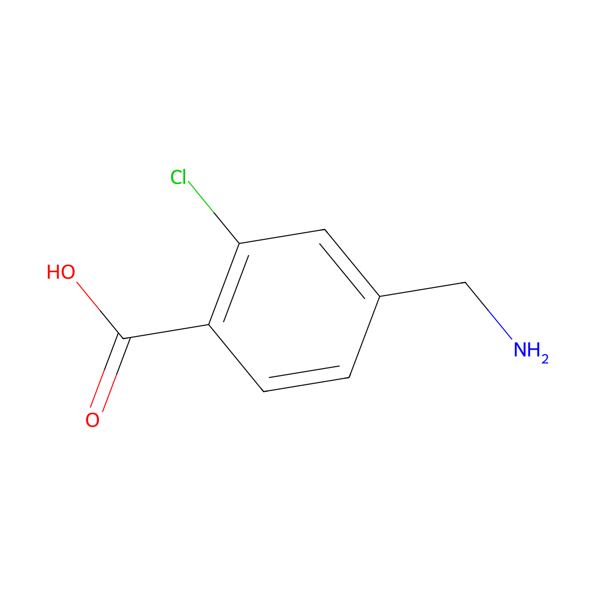 4-(Aminomethyl)-2-chlorobenzoic acid molecular structure, CAS 1208507-67-8
