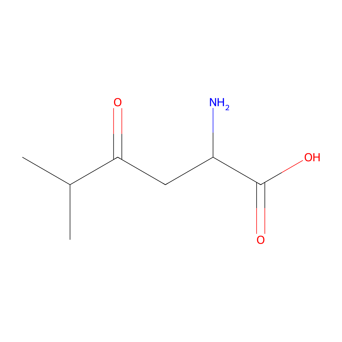 2-Amino-5-methyl-4-oxohexanoic acid molecular structure, CAS 120851-45-8