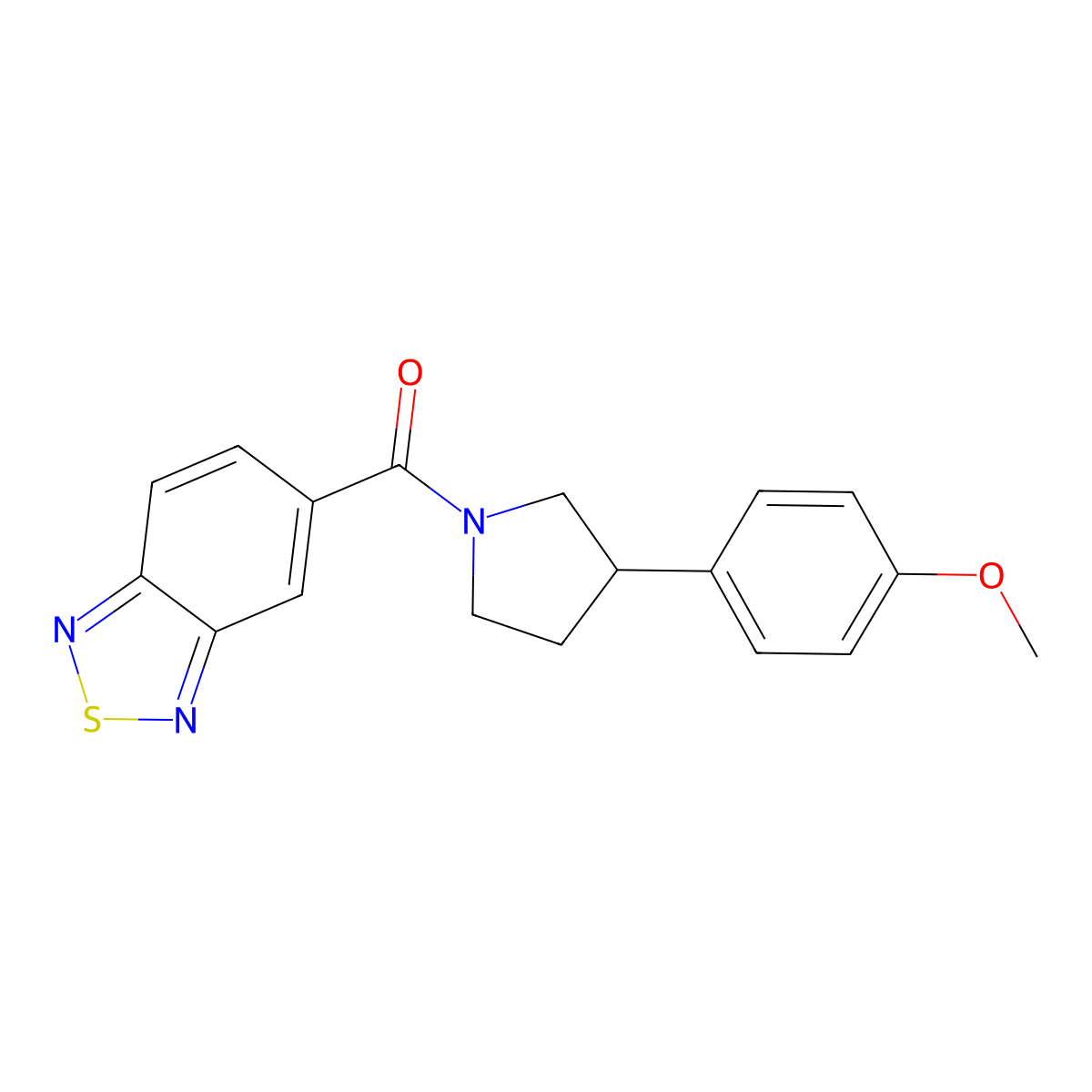 Benzo[c][1,2,5]thiadiazol-5-yl(3-(4-methoxyphenyl)pyrrolidin-1-yl)methanone molecular structure, CAS 1208512-18-8