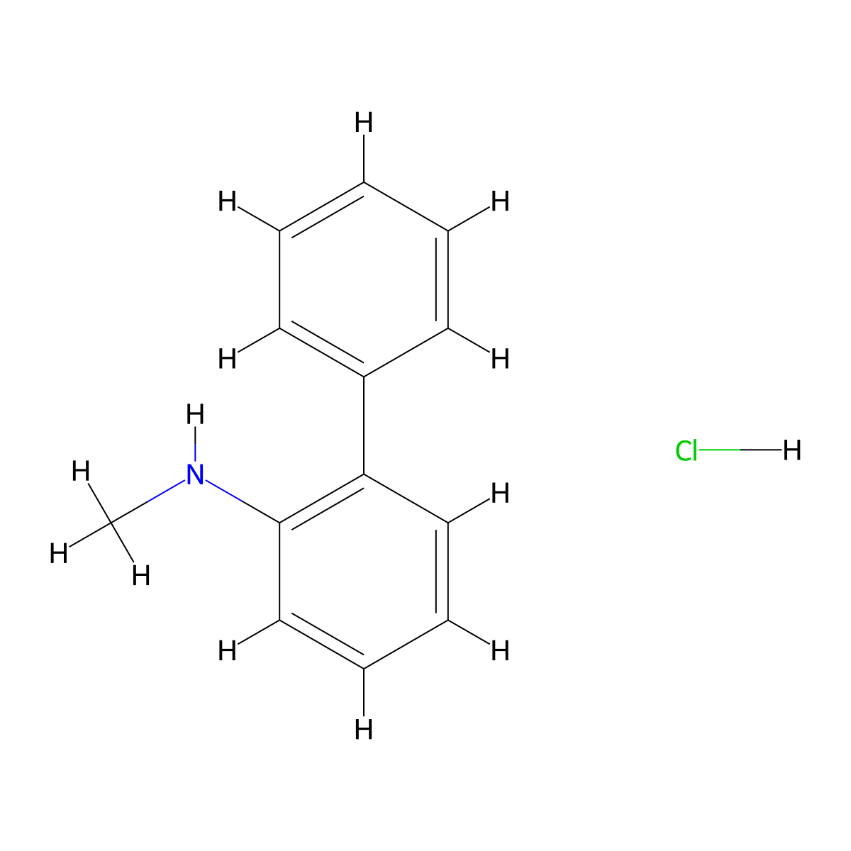 N-methyl-2-phenylaniline hydrochloride molecular structure, CAS 1208521-74-7