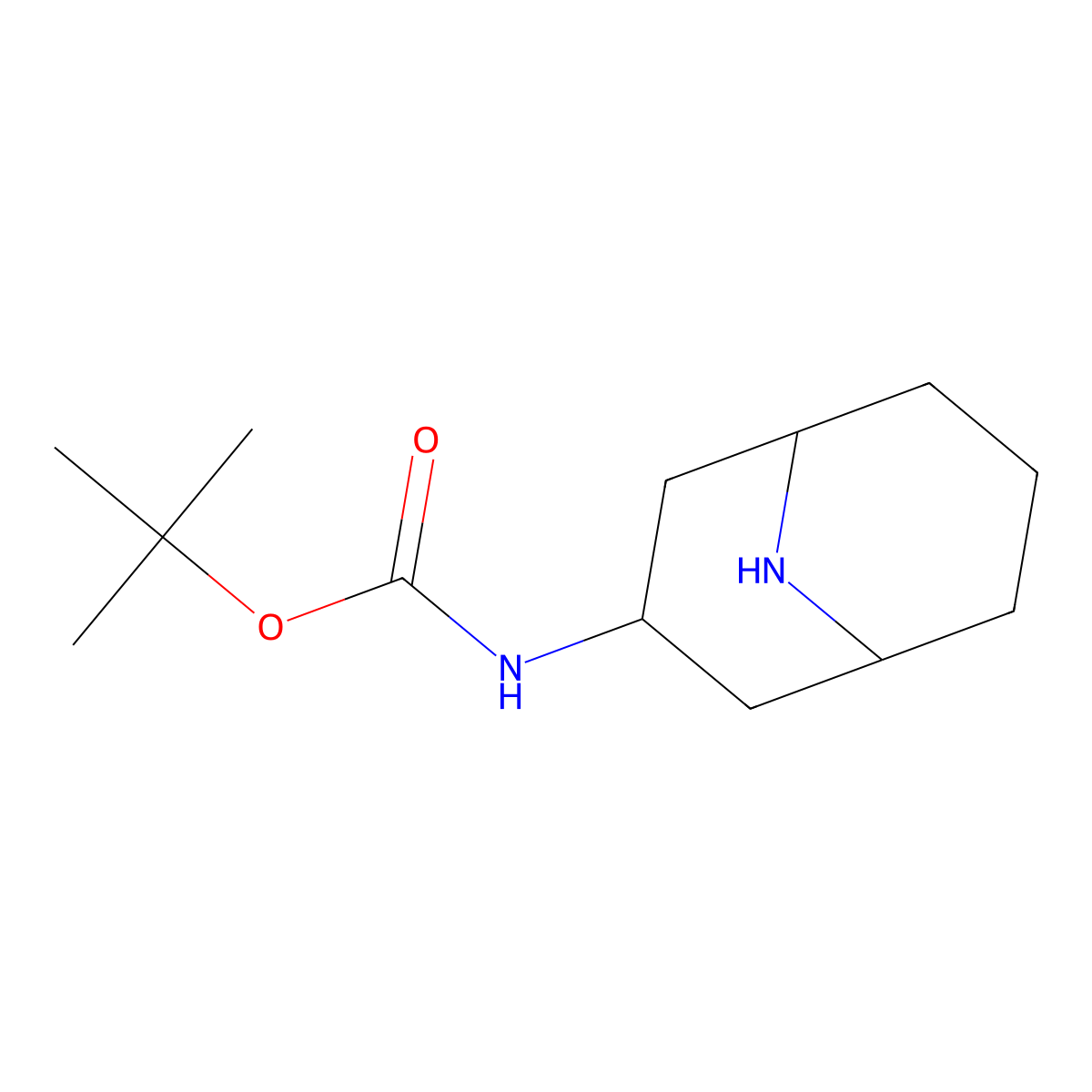 tert-butyl N-(9-azabicyclo(3.3.1)nonan-3-yl)carbamate molecular structure, CAS 1208530-70-4