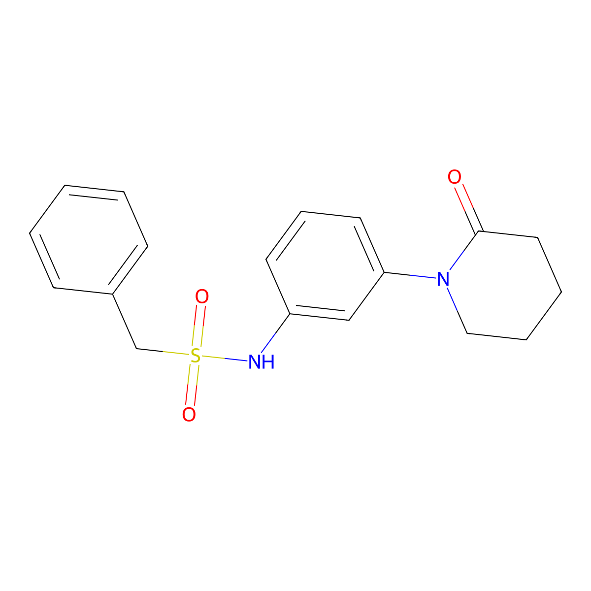 N-[3-(2-oxopiperidin-1-yl)phenyl]-1-phenylmethanesulfonamide molecular structure, CAS 1208535-46-9