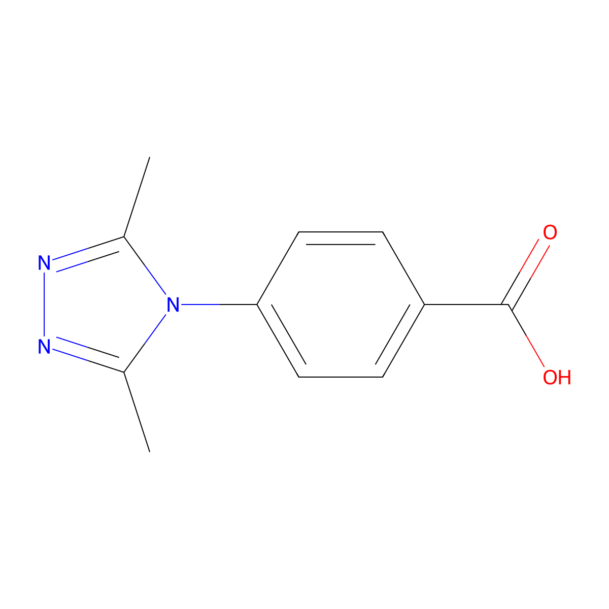 4-(3,5-Dimethyl-4H-1,2,4-triazol-4-yl)benzoic acid molecular structure, CAS 1208535-49-2