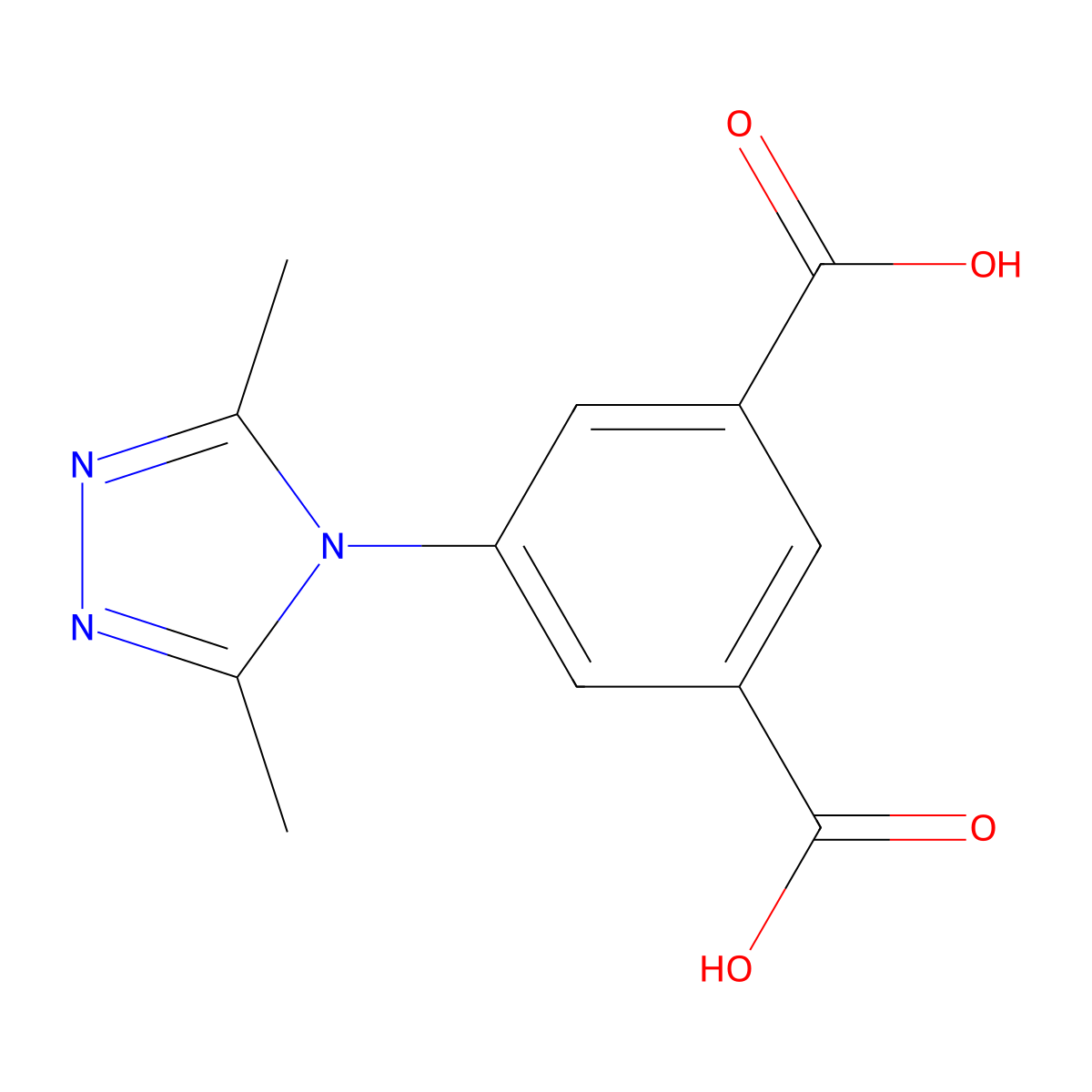 5-(3,5-Dimethyl-4H-1,2,4-triazol-4-yl)-1,3-benzenedicarboxylic acid molecular structure, CAS 1208535-51-6