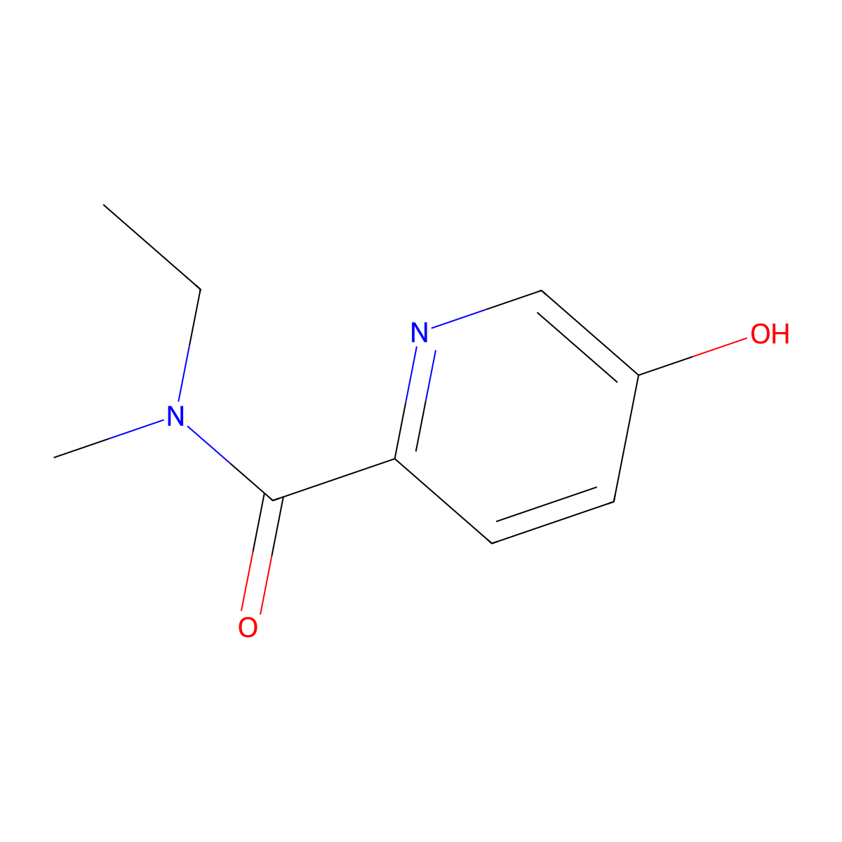 N-ethyl-5-hydroxy-N-methylpyridine-2-carboxamide molecular structure, CAS 1208536-58-6