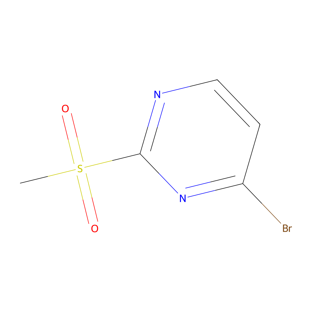 4-Bromo-2-(methylsulfonyl)pyrimidine molecular structure, CAS 1208538-52-6