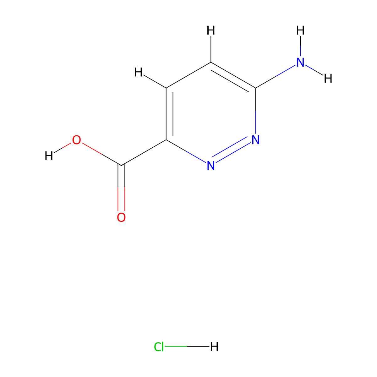 3-Pyridazinecarboxylic acid, 6-amino-, hydrochloride molecular structure, CAS 120854-58-2