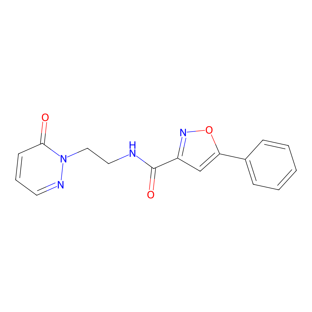N-(2-(6-oxopyridazin-1(6H)-yl)ethyl)-5-phenylisoxazole-3-carboxamide molecular structure, CAS 1208543-29-6