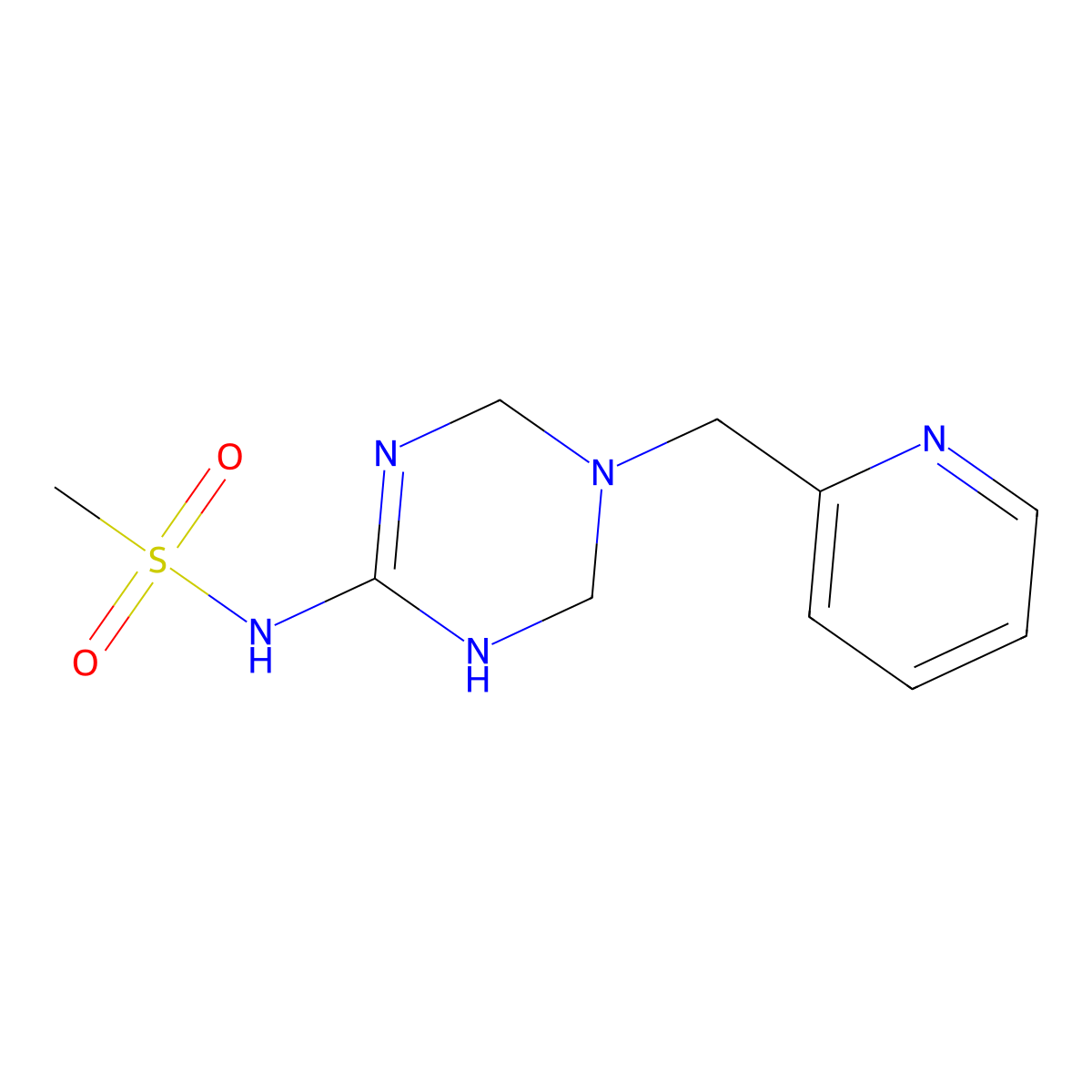 N-[5-(2-pyridylmethyl)-1,4,5,6-tetrahydro-1,3,5-triazin-2-yl]methanesulfonamide molecular structure, CAS 1208632-37-4