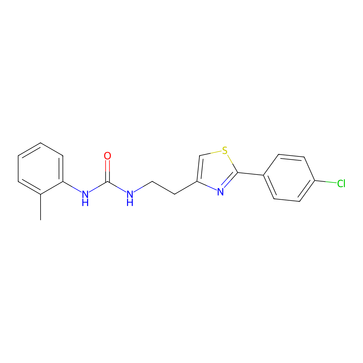 1-(2-(2-(4-Chlorophenyl)thiazol-4-yl)ethyl)-3-(o-tolyl)urea molecular structure, CAS 1208638-60-1