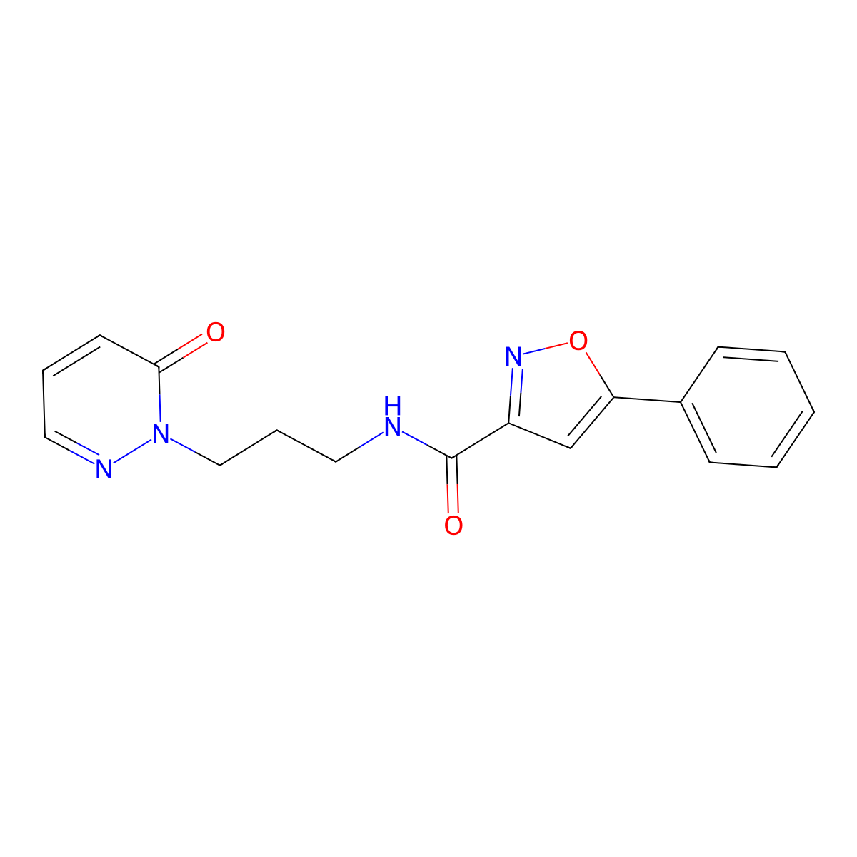 N-(3-(6-oxopyridazin-1(6H)-yl)propyl)-5-phenylisoxazole-3-carboxamide molecular structure, CAS 1208640-34-9