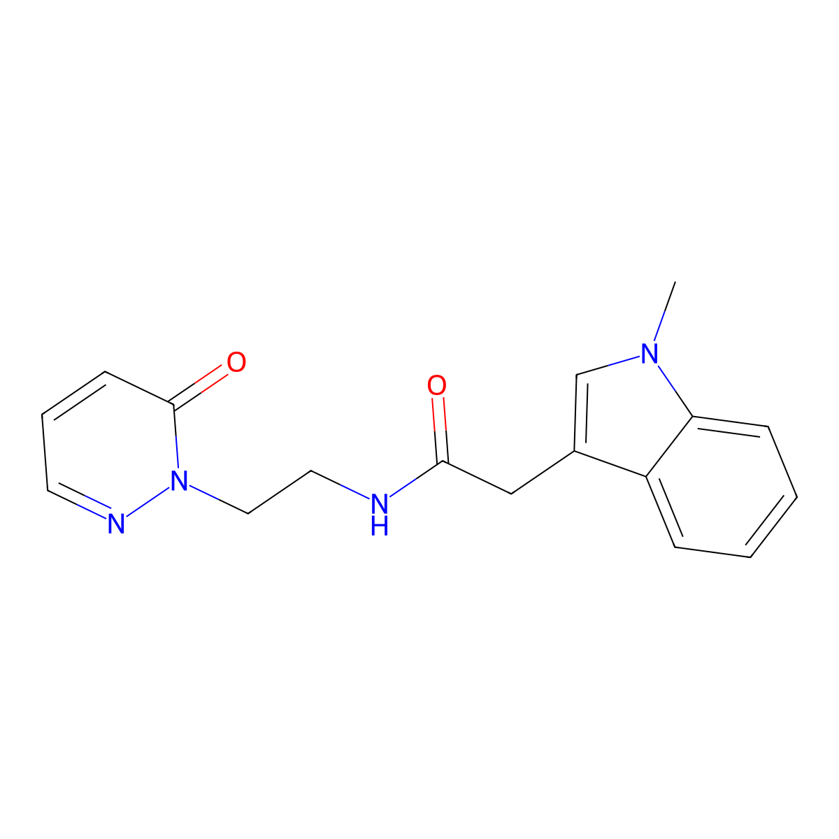 2-(1-methyl-1H-indol-3-yl)-N-(2-(6-oxopyridazin-1(6H)-yl)ethyl)acetamide molecular structure, CAS 1208640-47-4