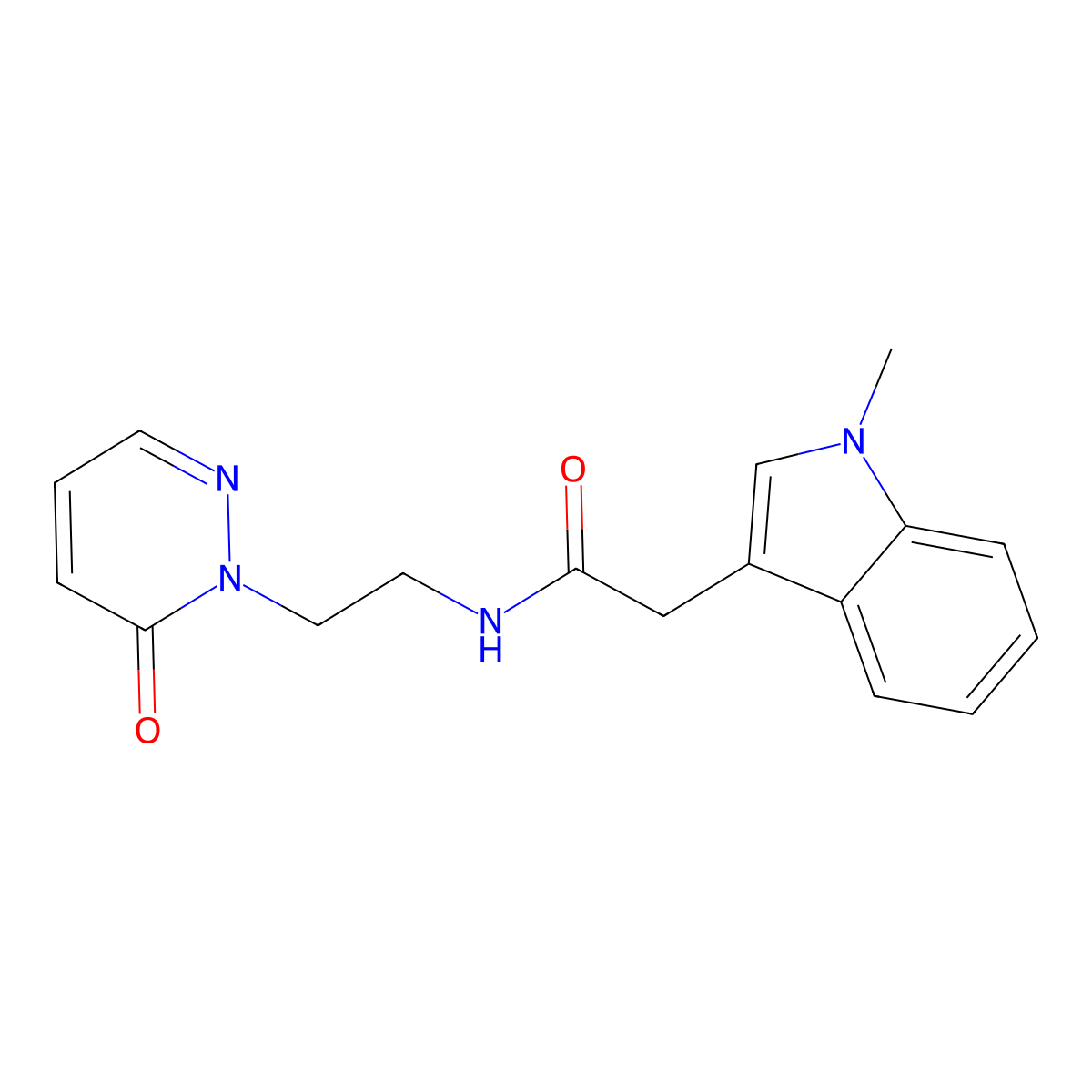 2-(1-methyl-1H-indol-3-yl)-N-(2-(6-oxopyridazin-1(6H)-yl)ethyl)acetamide molecular structure, CAS 1208640-47-4