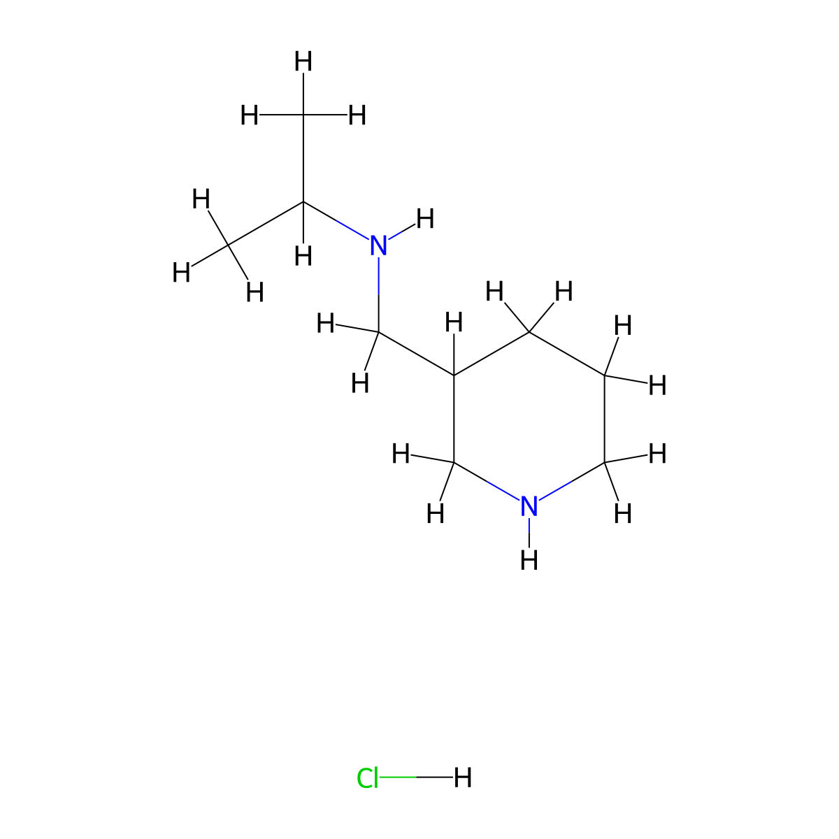 (Piperidin-3-ylmethyl)(propan-2-yl)amine hydrochloride molecular structure, CAS 1208642-49-2