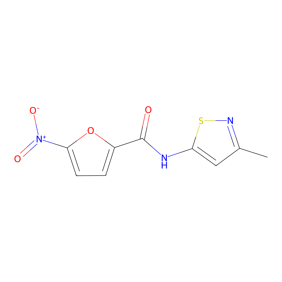 N-(3-methylisothiazol-5-yl)-5-nitrofuran-2-carboxamide molecular structure, CAS 1208660-53-0