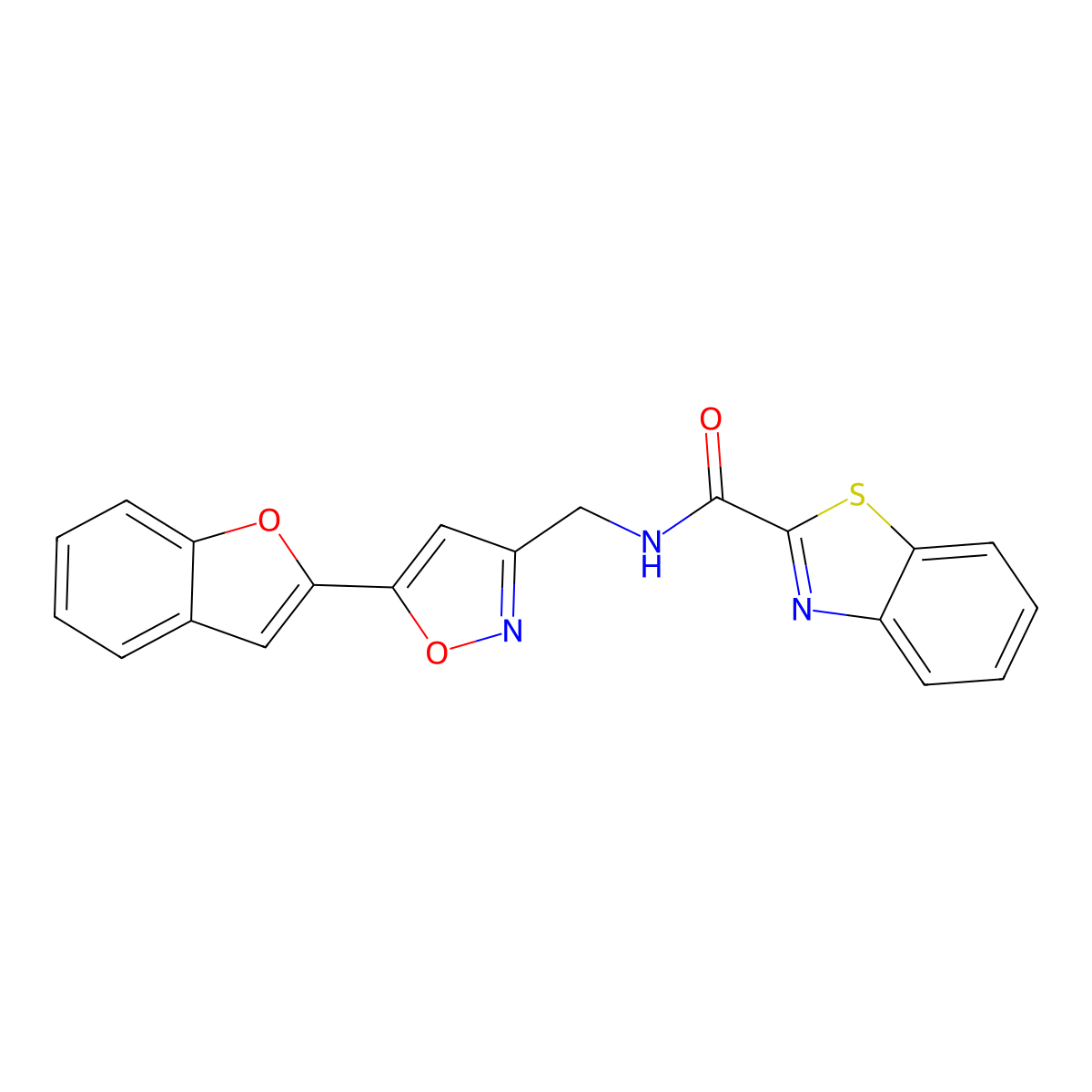 N-((5-(benzofuran-2-yl)isoxazol-3-yl)methyl)benzo[d]thiazole-2-carboxamide molecular structure, CAS 1208662-96-7