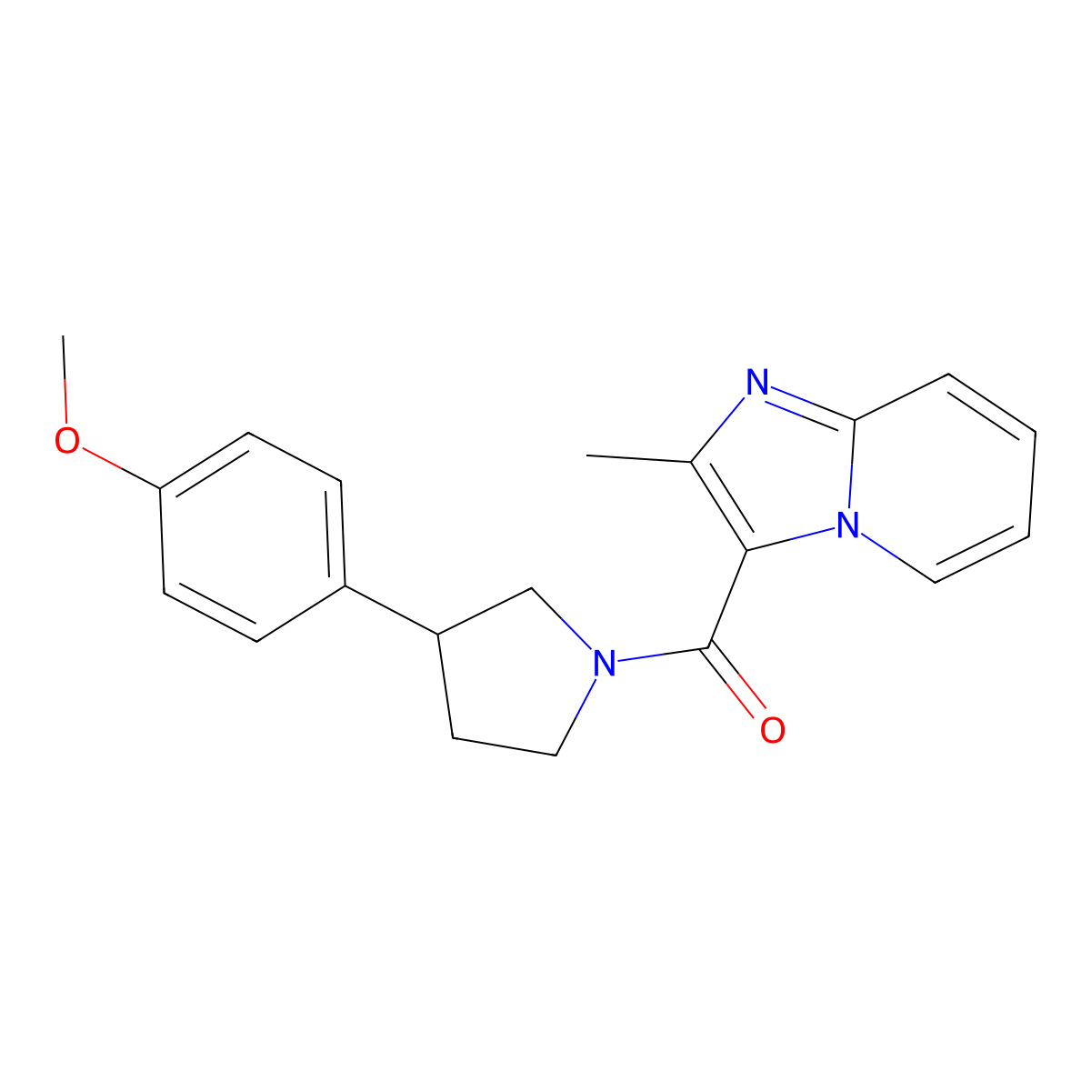 (3-(4-Methoxyphenyl)pyrrolidin-1-yl)(2-methylimidazo[1,2-a]pyridin-3-yl)methanone molecular structure, CAS 1208664-11-2