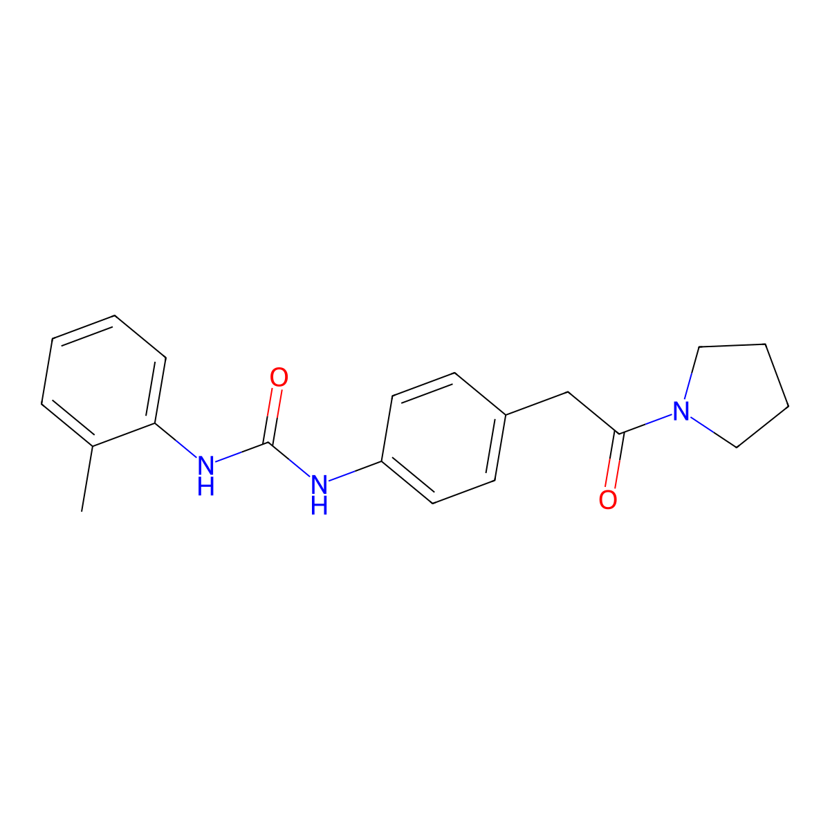 1-(4-(2-Oxo-2-(pyrrolidin-1-yl)ethyl)phenyl)-3-(o-tolyl)urea molecular structure, CAS 1208668-79-4