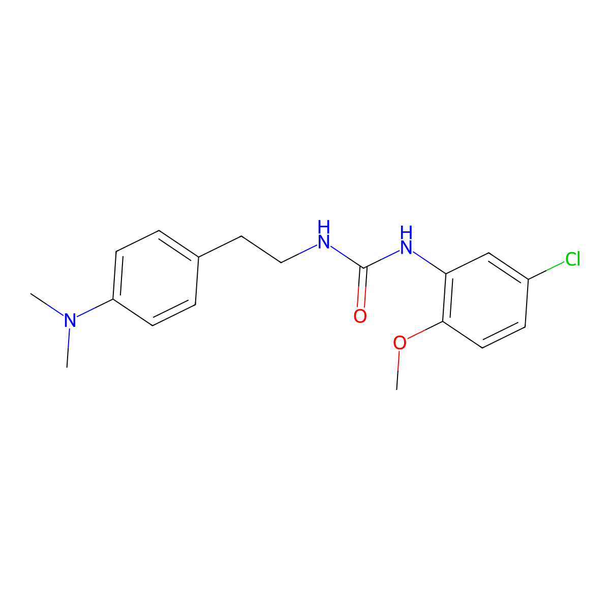 1-(5-Chloro-2-methoxyphenyl)-3-(4-(dimethylamino)phenethyl)urea molecular structure, CAS 1208671-58-2