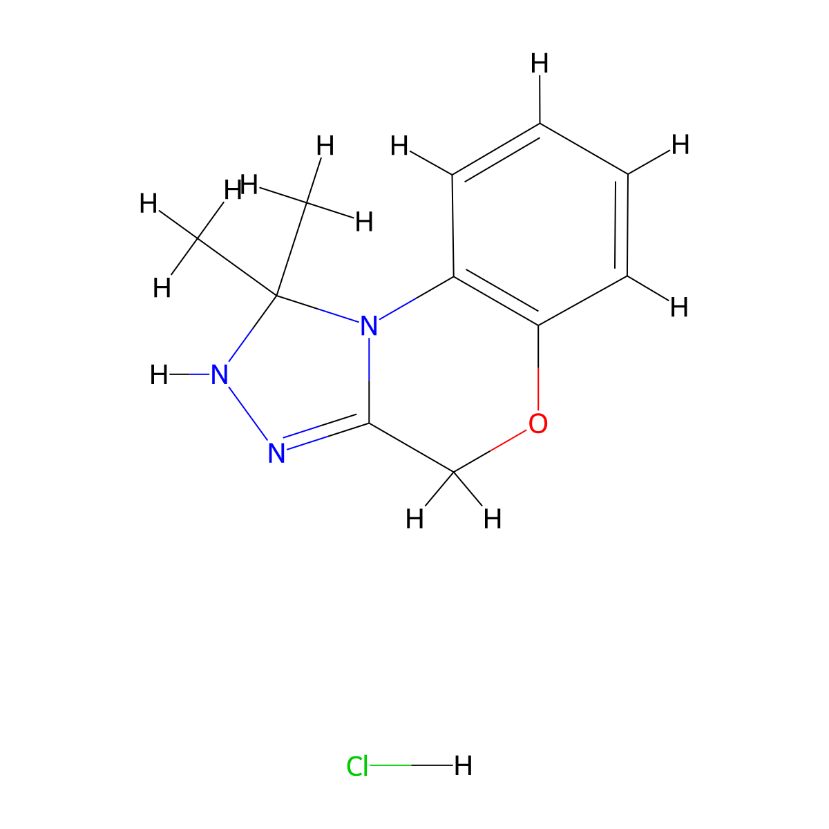 3,3-Dimethyl-8-oxa-2,4,5-triazatricyclo[7.4.0.0^{2,6}]trideca-1(9),5,10,12-tetraene hydrochloride molecular structure, CAS 1208675-89-1