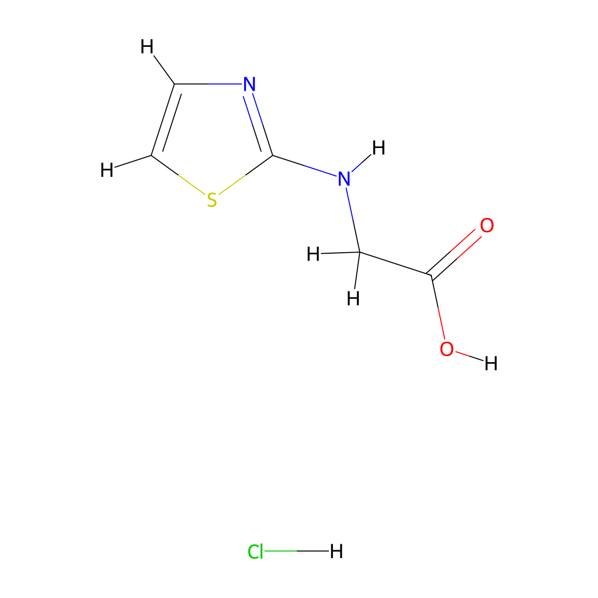 2-[(1,3-Thiazol-2-yl)amino]acetic acid hydrochloride molecular structure, CAS 1208677-62-6