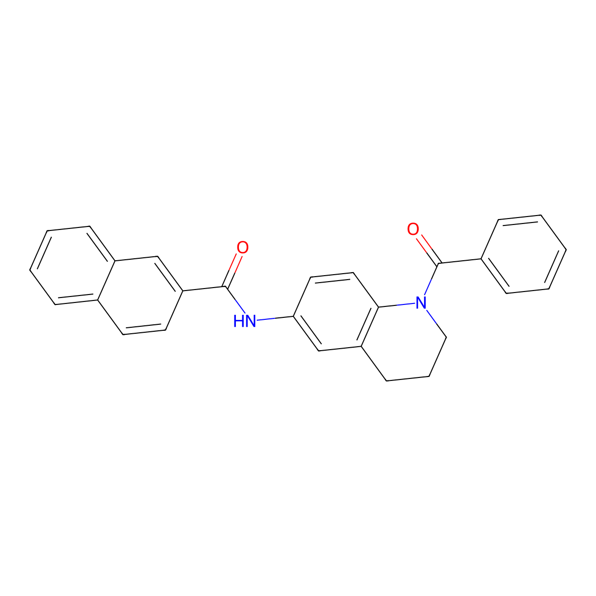 N-(1-benzoyl-1,2,3,4-tetrahydroquinolin-6-yl)-2-naphthamide molecular structure, CAS 1208678-81-2