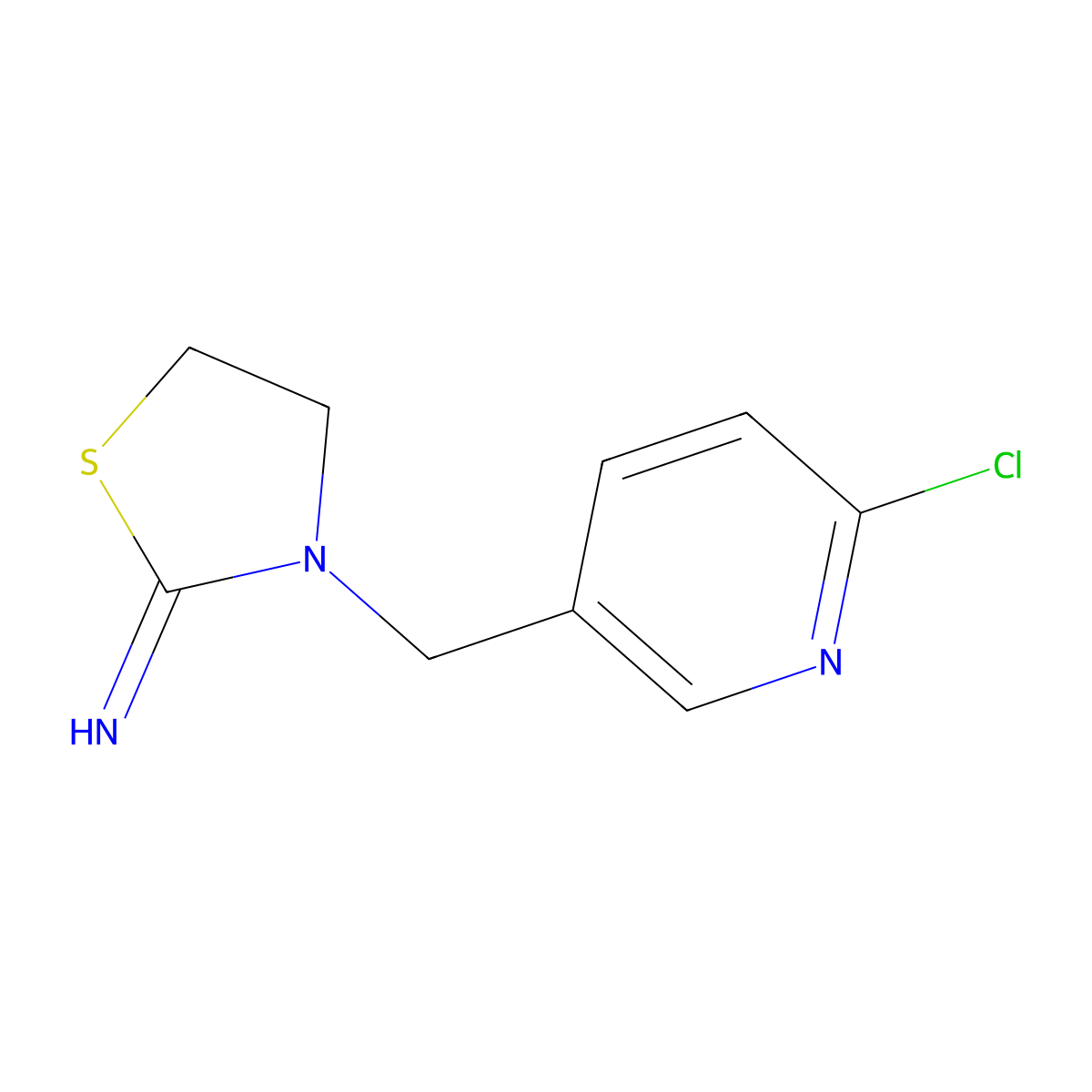 3-[(6-Chloropyridin-3-yl)methyl]-1,3-thiazolidin-2-imine molecular structure, CAS 120868-67-9